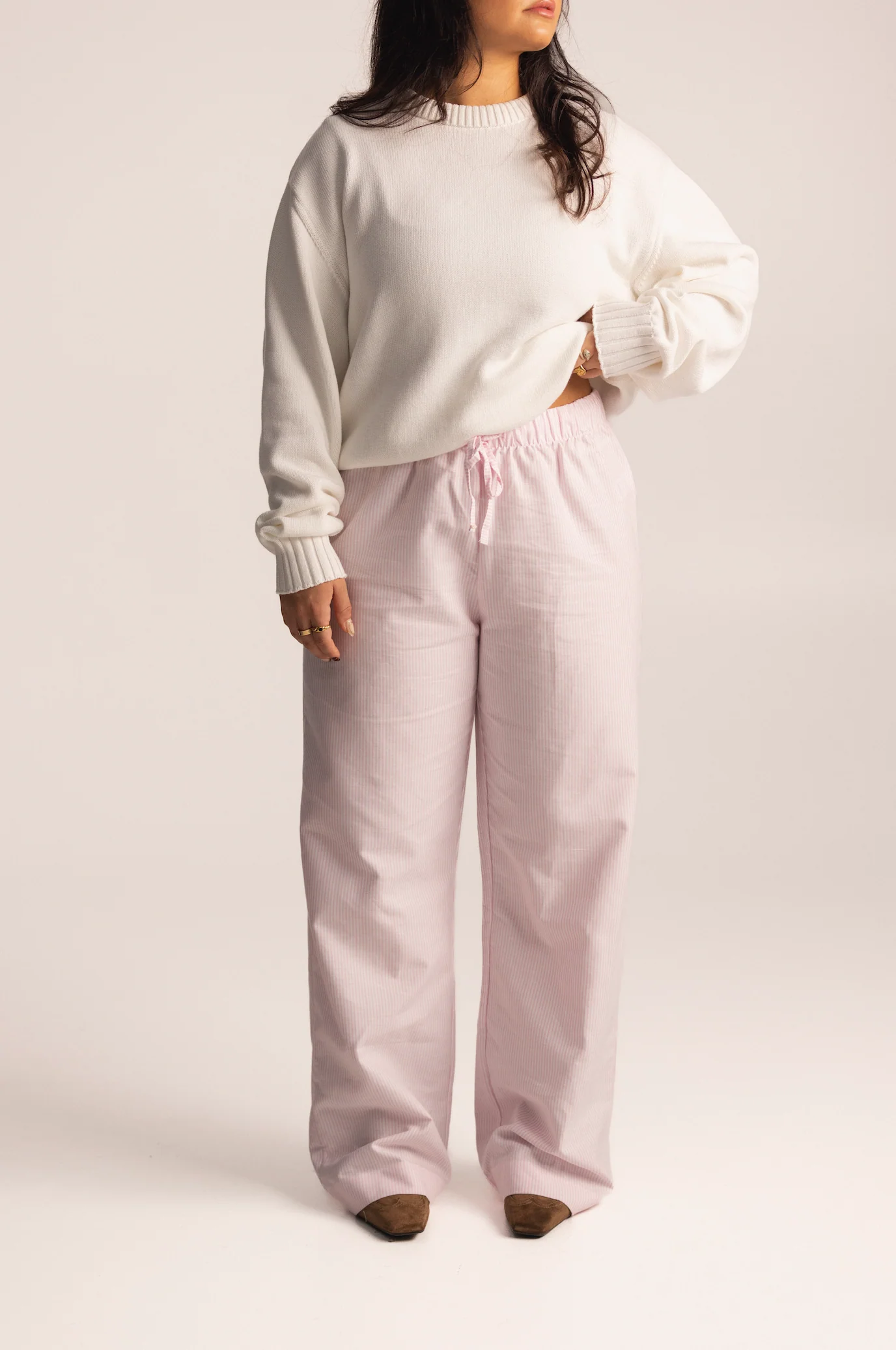 all day light knit sweater oat milk - Image 14