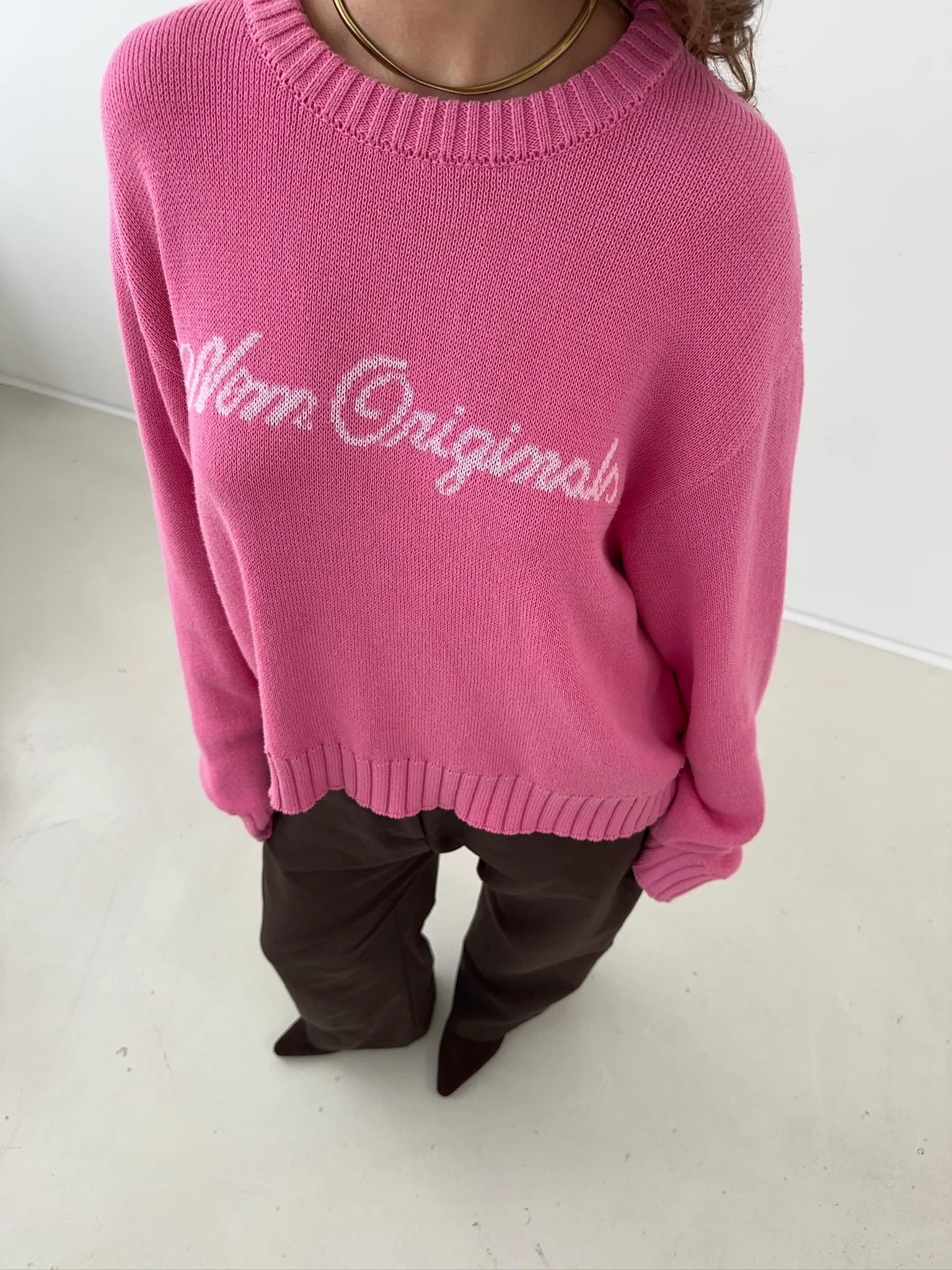 all day light knit sweater logo magenta - Image 8