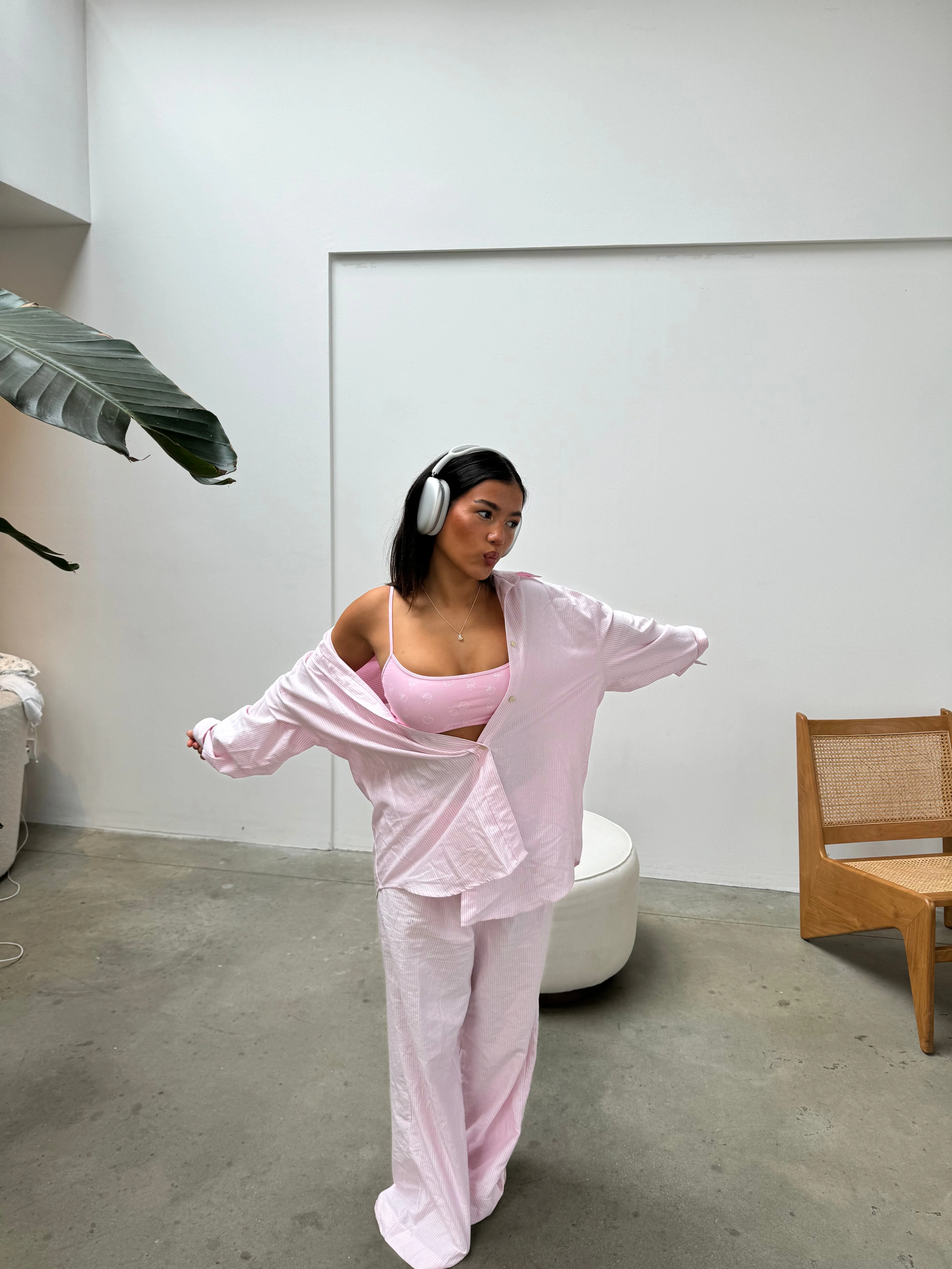 all day striped set pink - Image 2