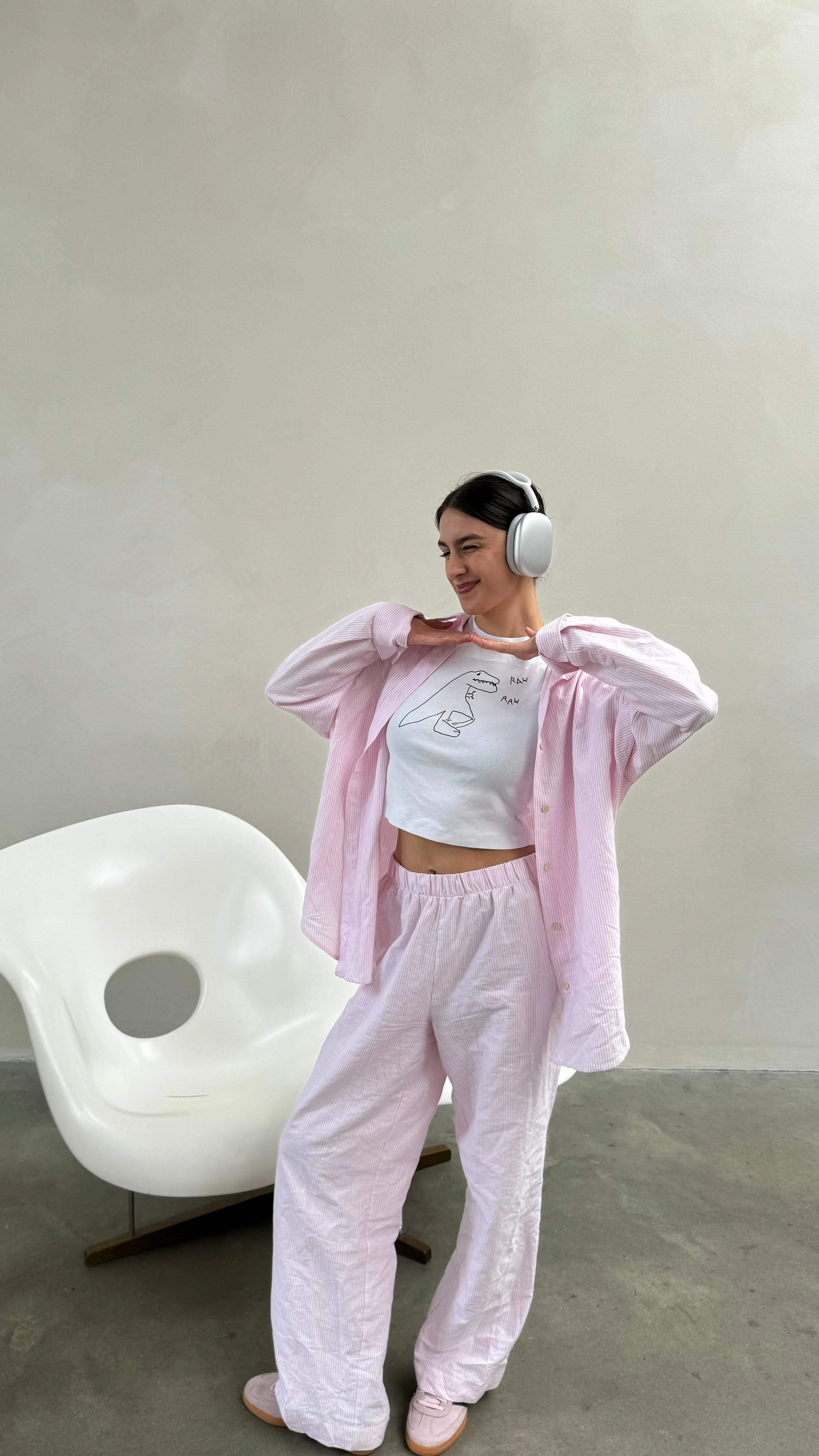 all day striped set pink - Image 4