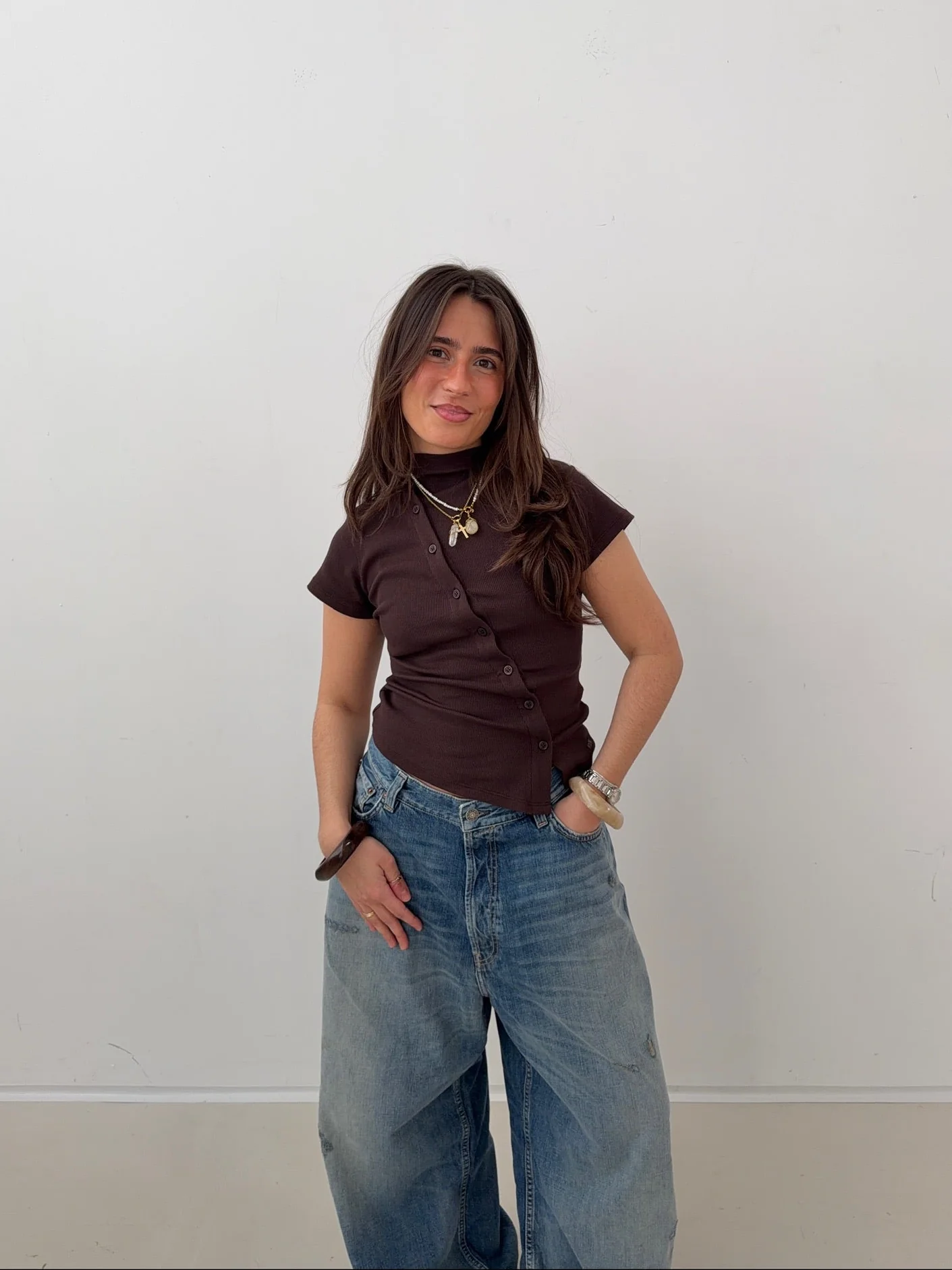 asymmetric cardigan cocoa - Image 10
