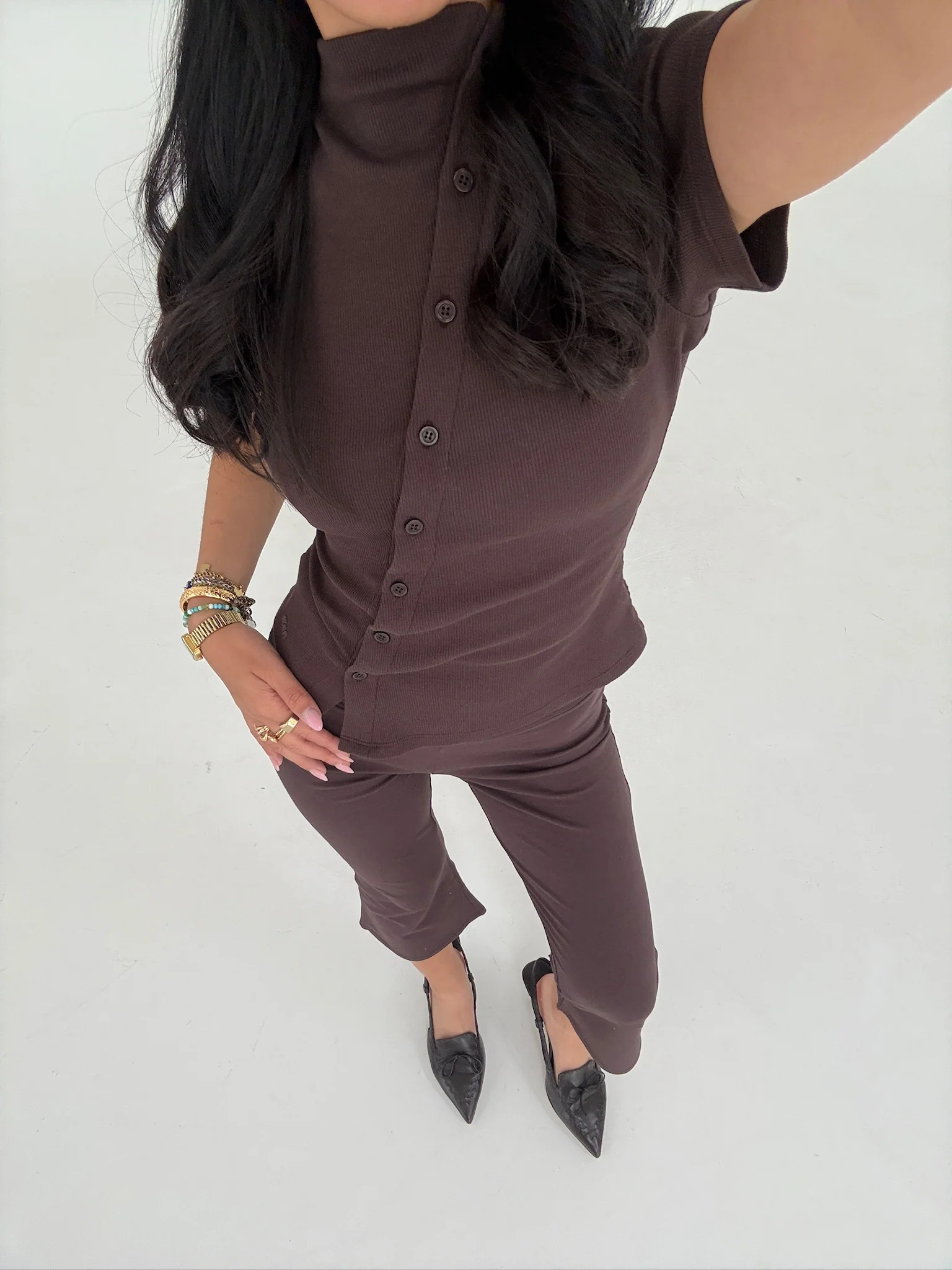 asymmetric cardigan cocoa - Image 13