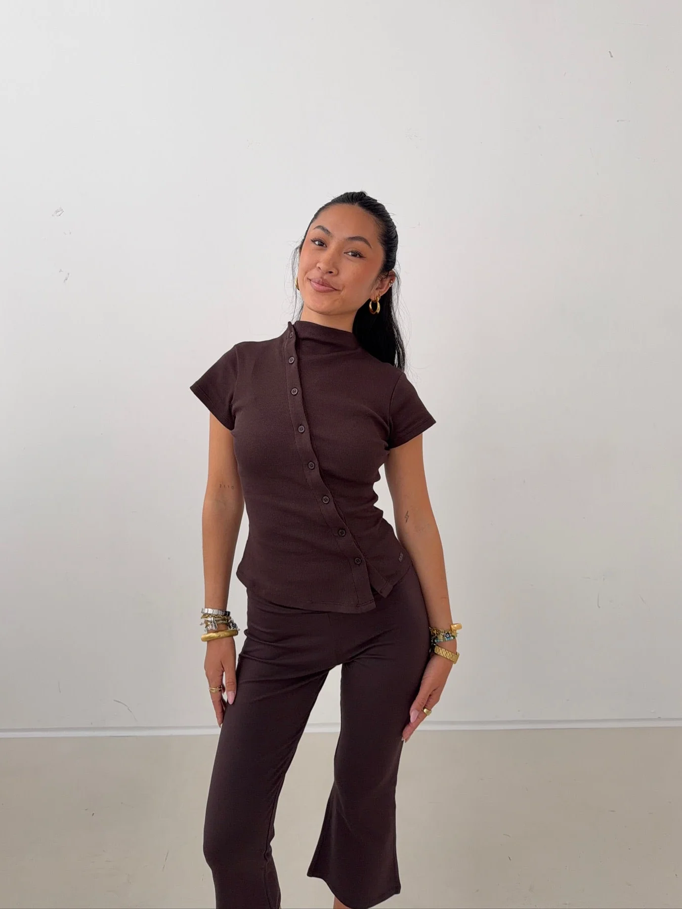 asymmetric cardigan cocoa - Image 5
