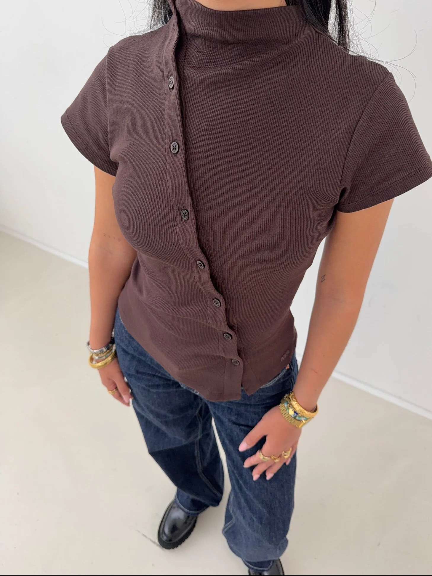 asymmetric cardigan cocoa - Image 6