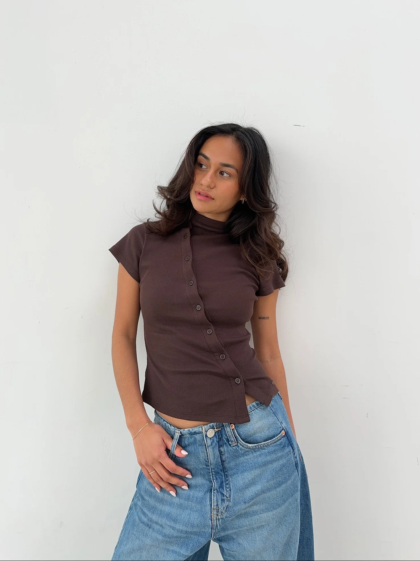 asymmetric cardigan cocoa - Image 7