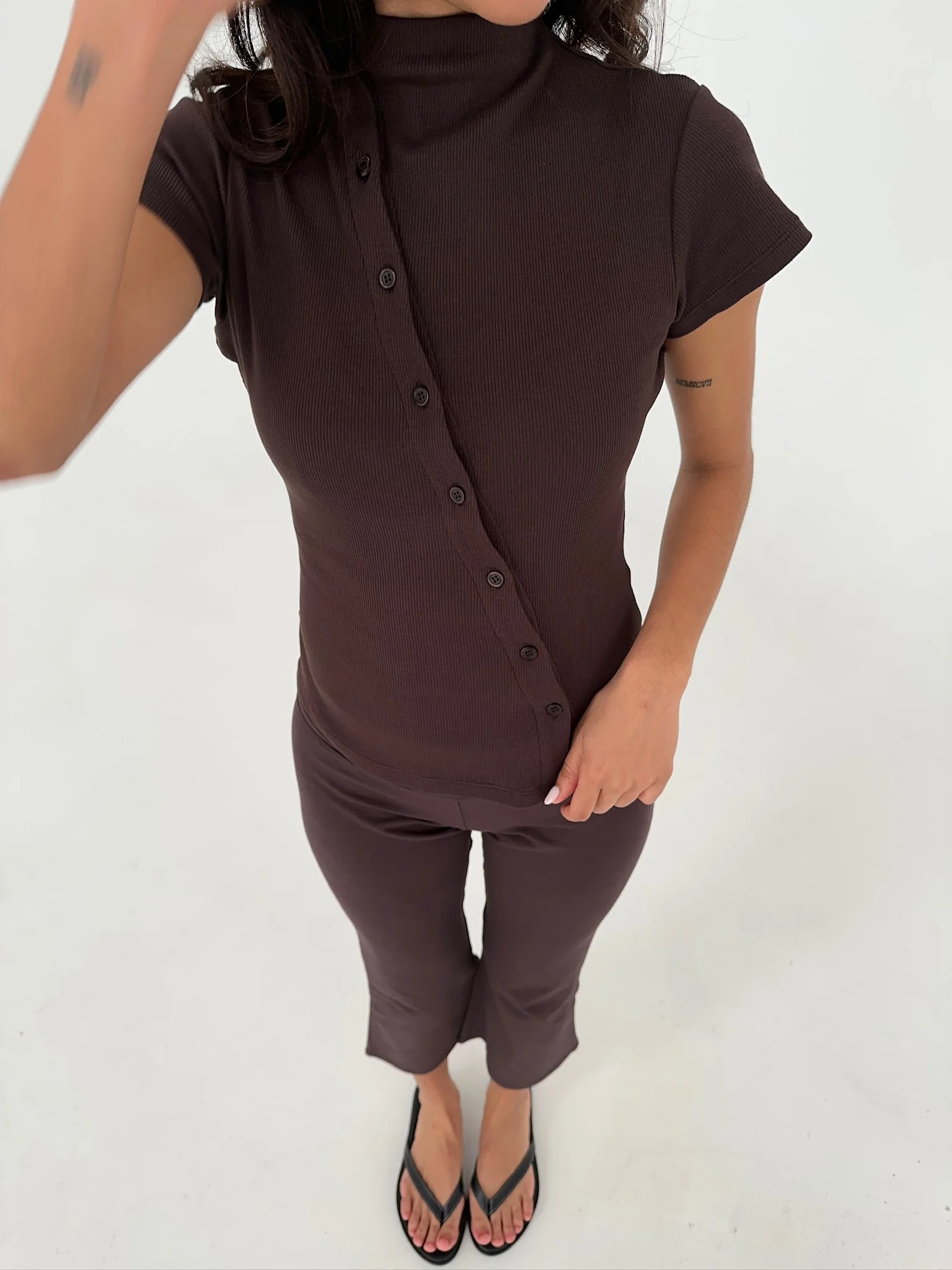 asymmetric cardigan cocoa - Image 8