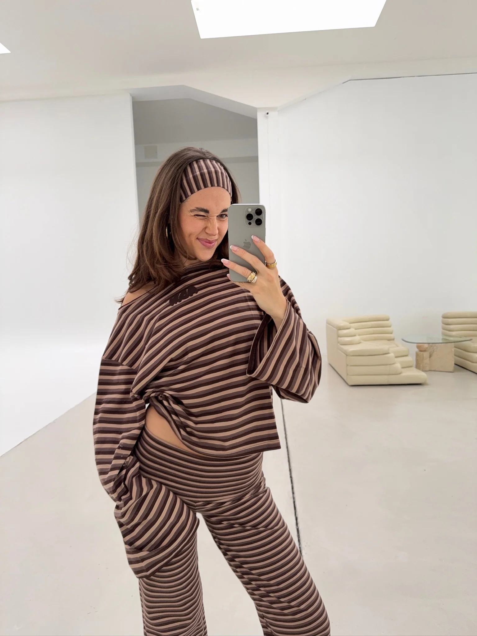 brown stripes longsleeve set - Image 3