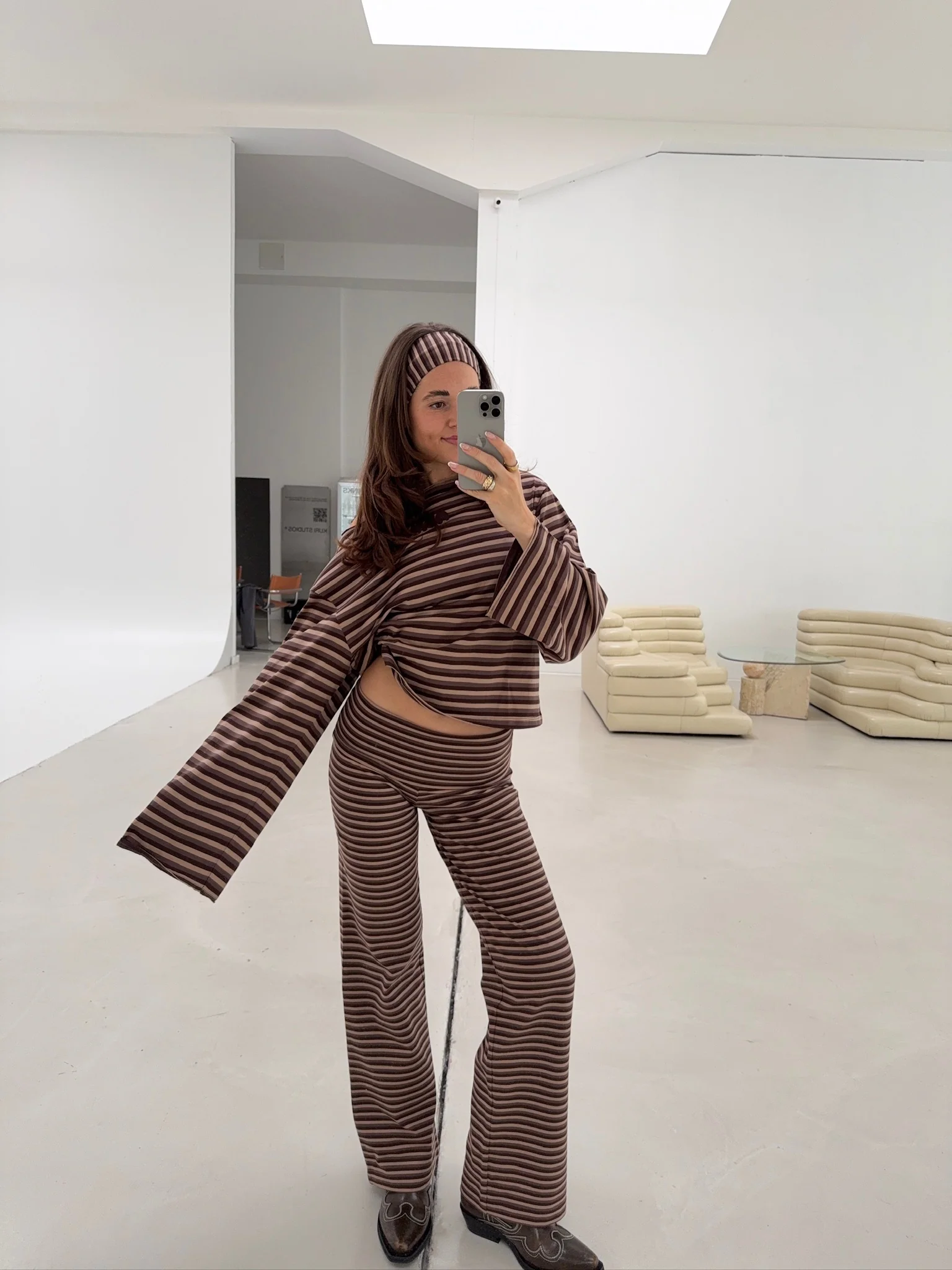 brown stripes longsleeve set - Image 5