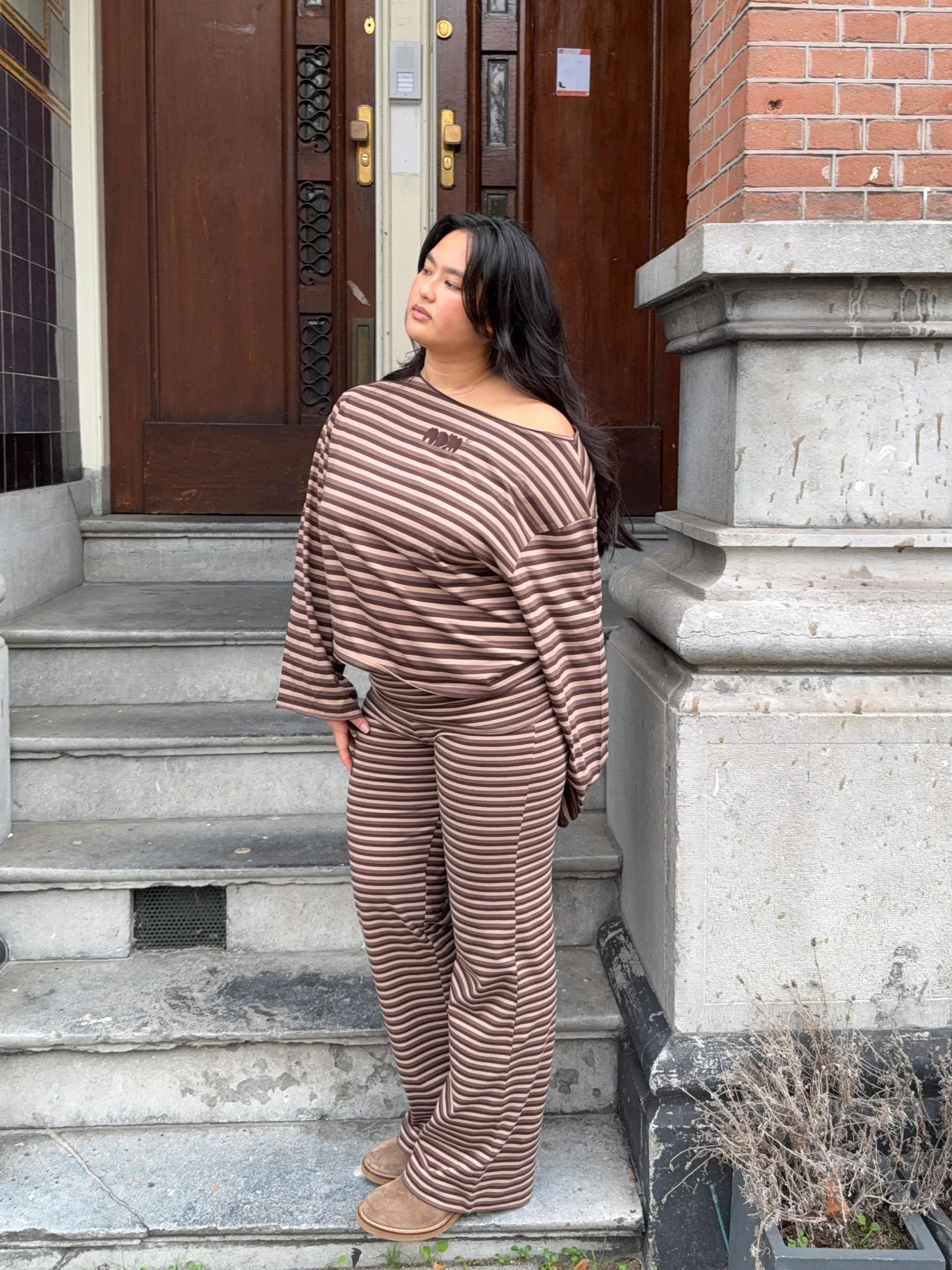 brown stripes longsleeve set - Image 7