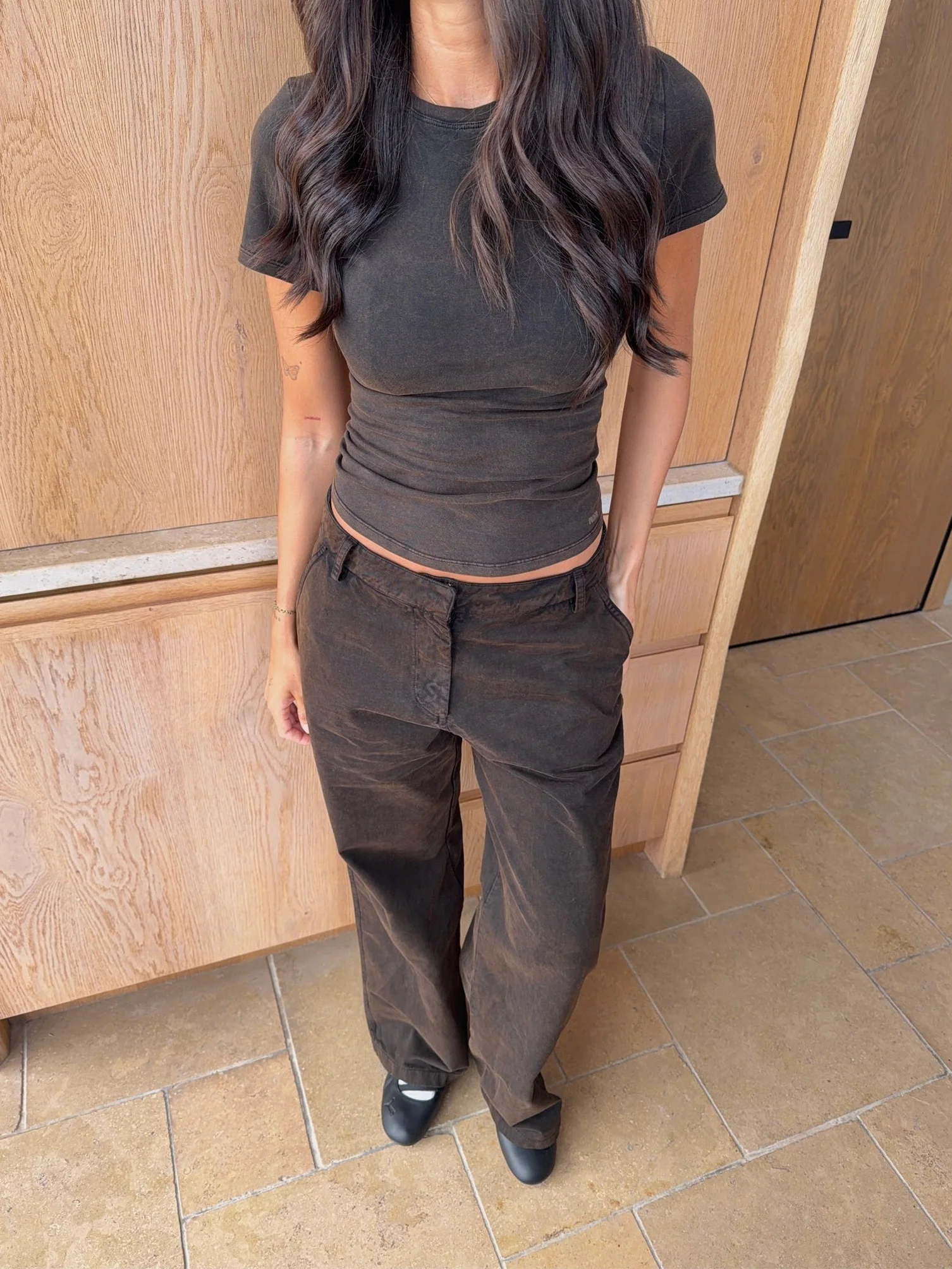 cargo pants black with wash - Image 6