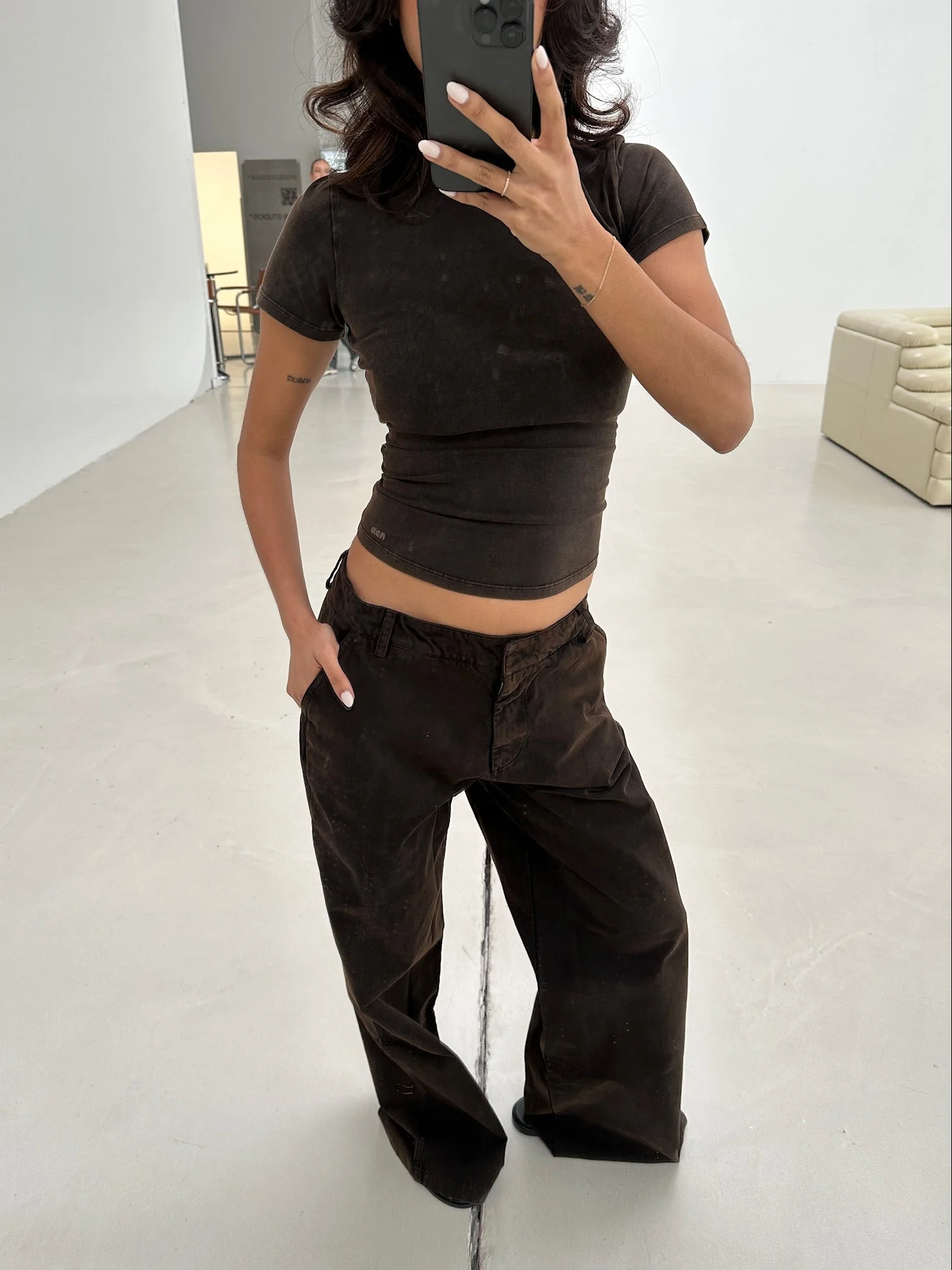 cargo pants black with wash - Image 8
