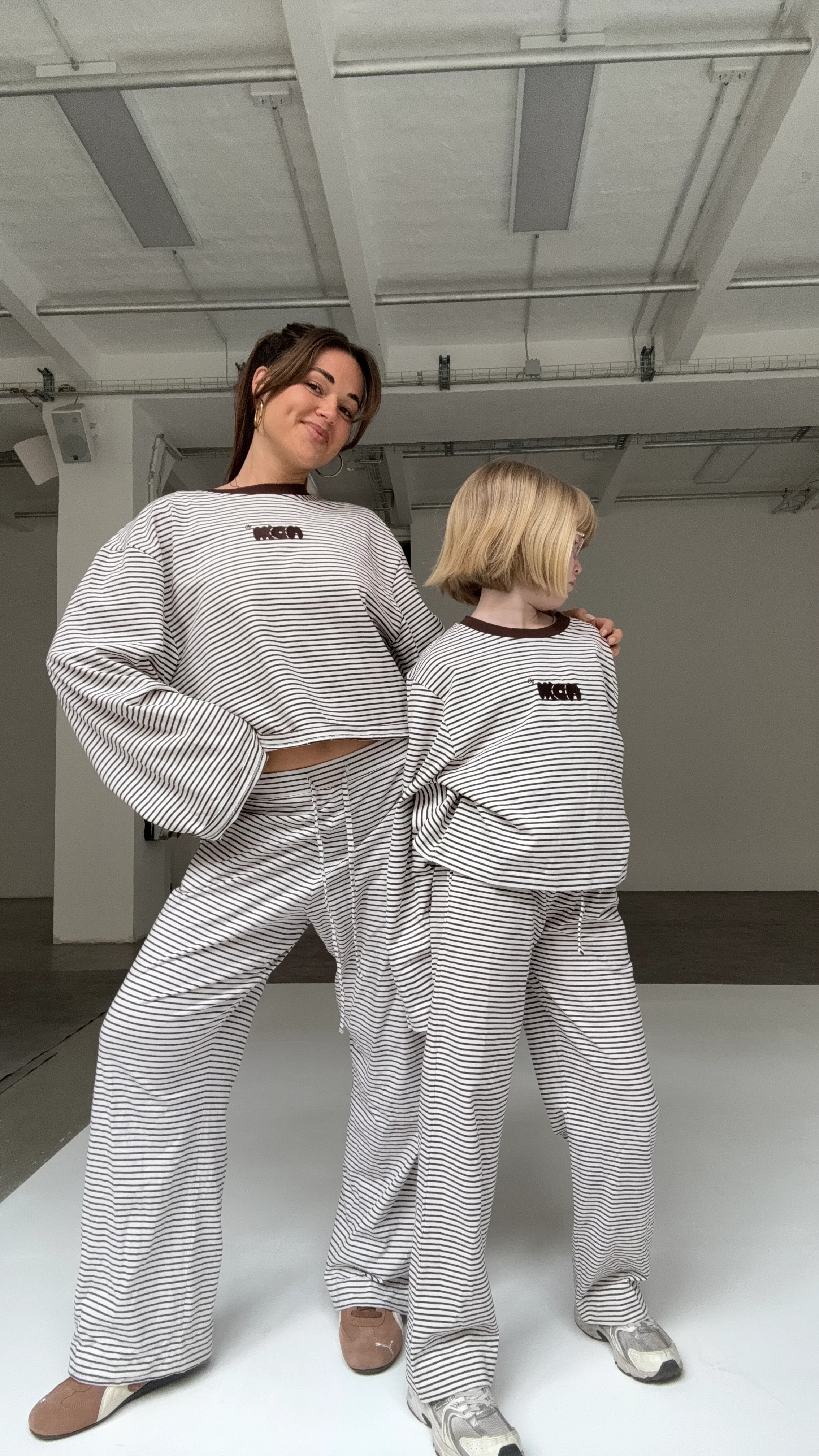 all day sweat pants chocolate cream stripes kids - Image 3