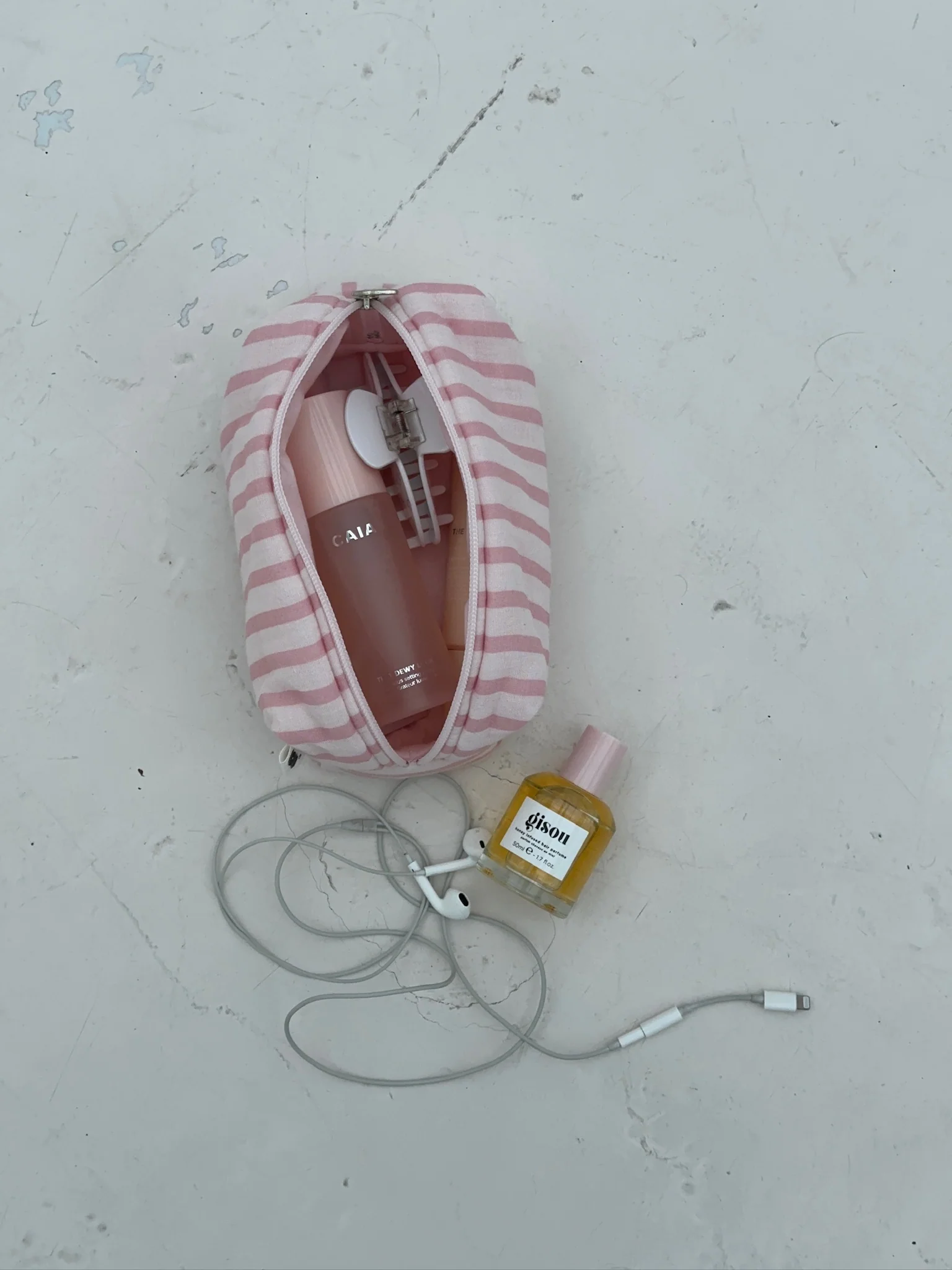 cosmetic bag pink stripes - Image 6