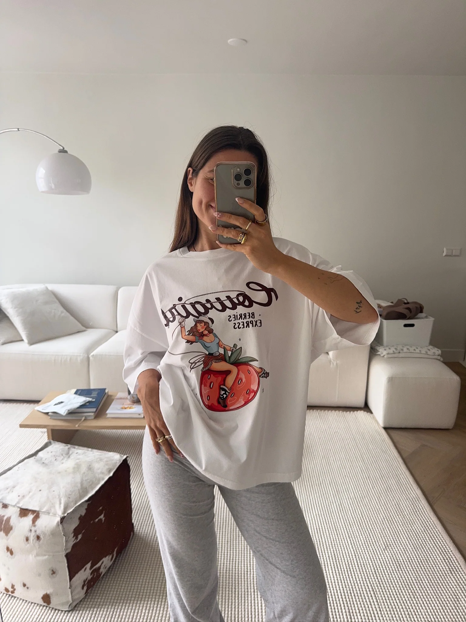 cowgirl boxy tee white