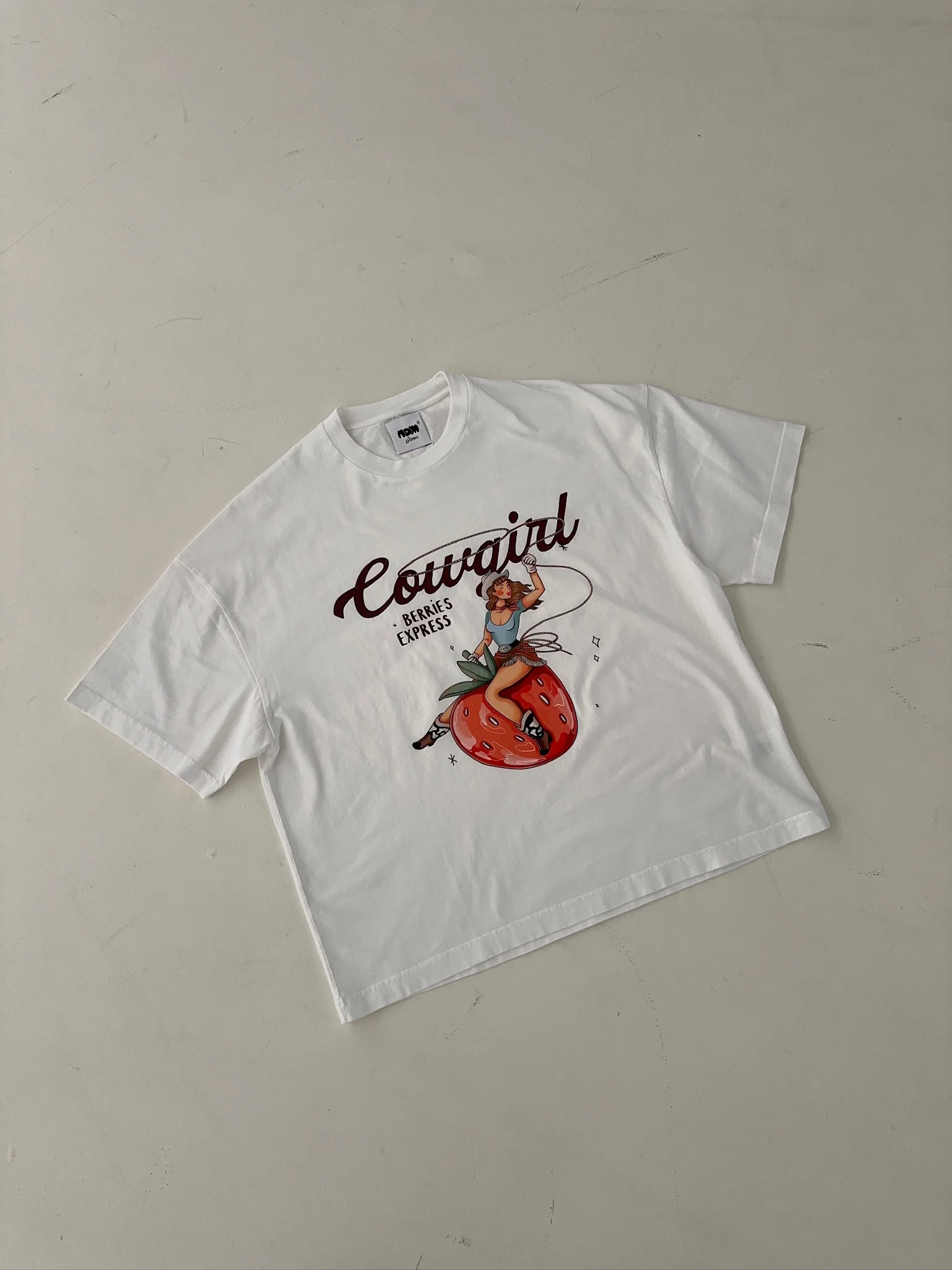 cowgirl boxy tee white - Image 3