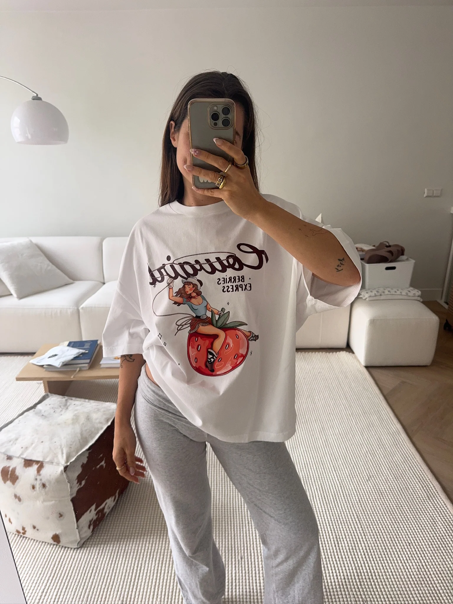 cowgirl boxy tee white - Image 4