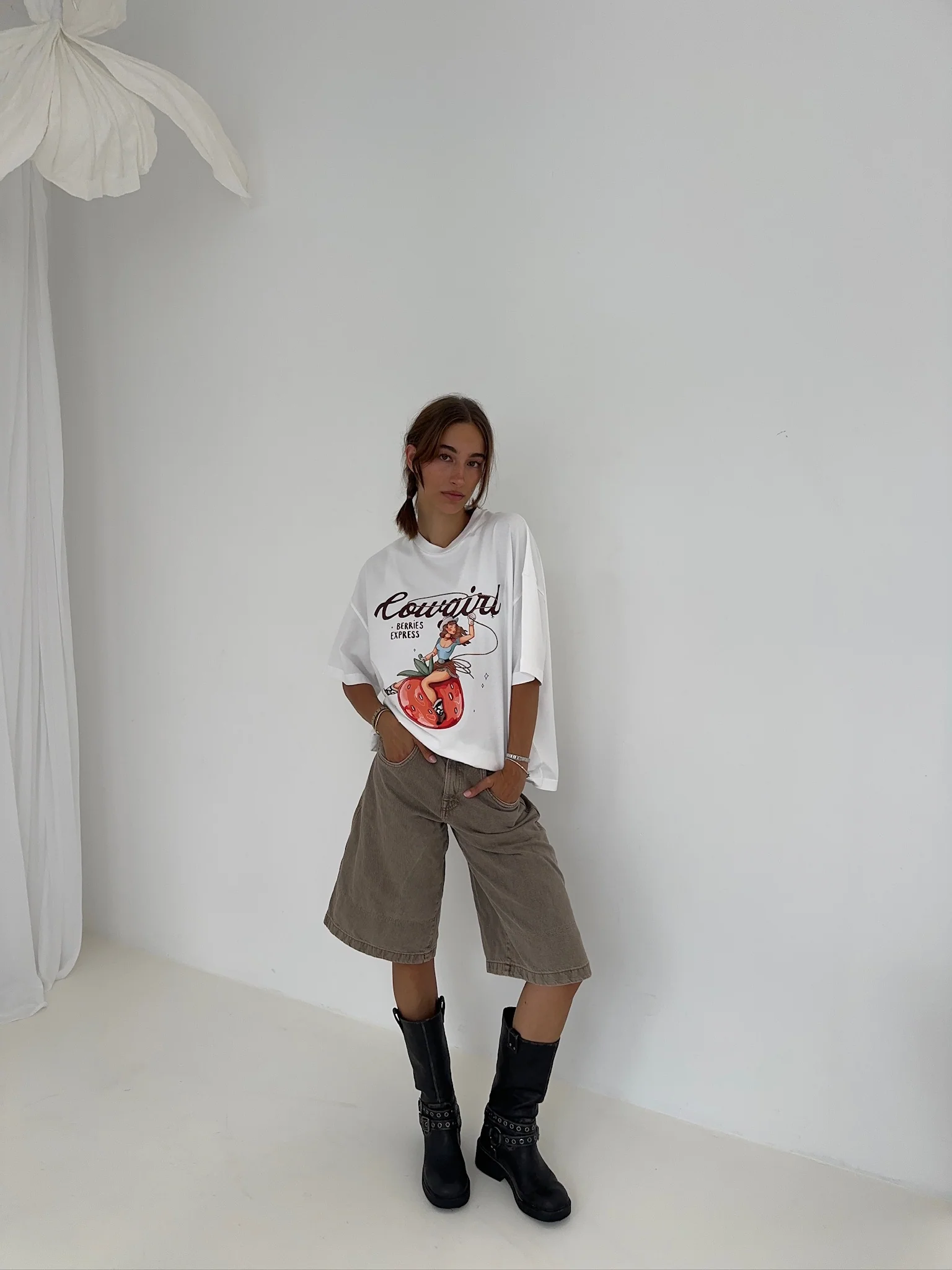 cowgirl boxy tee white - Image 5