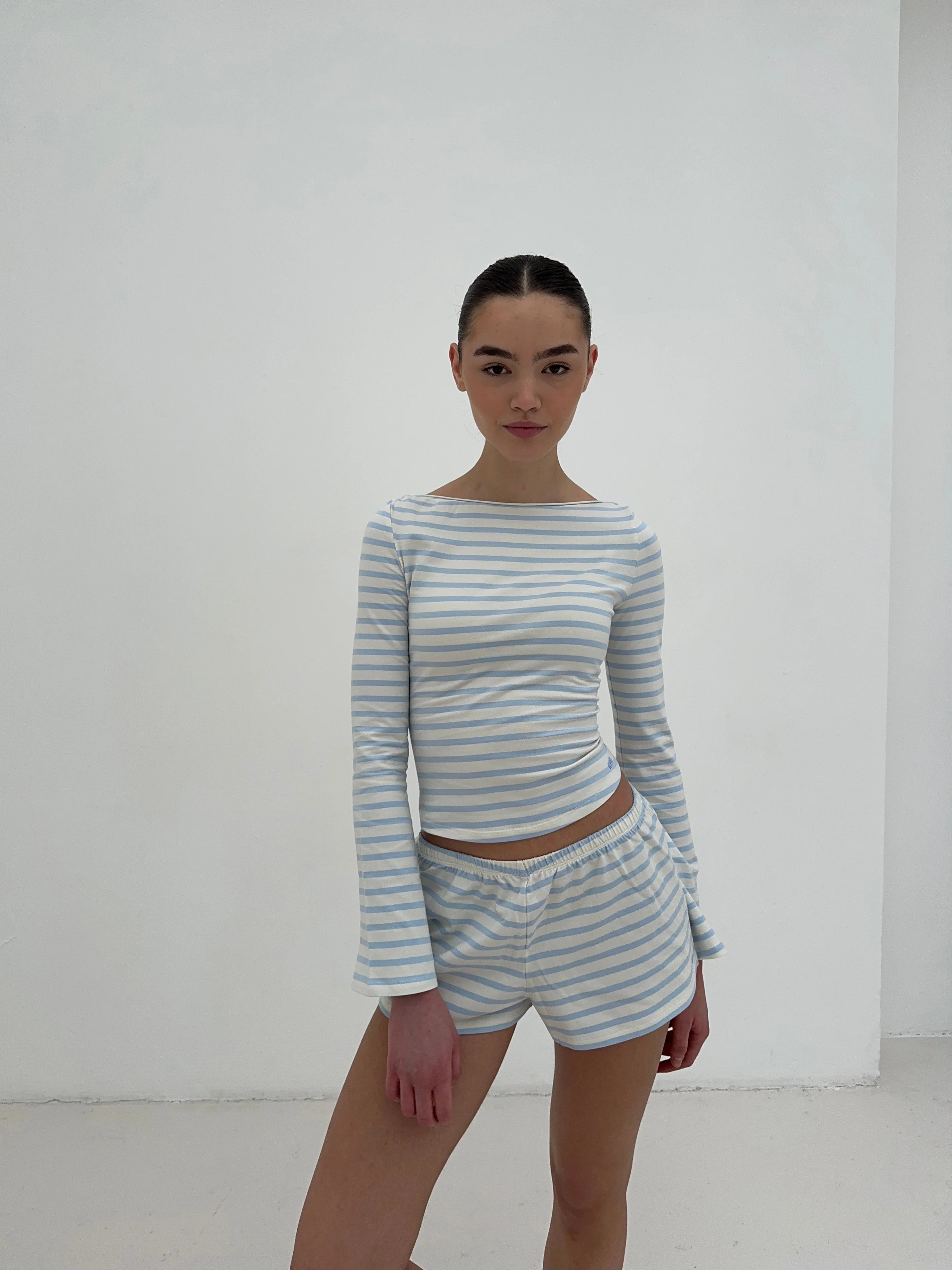 cream blue stripes set - Image 7