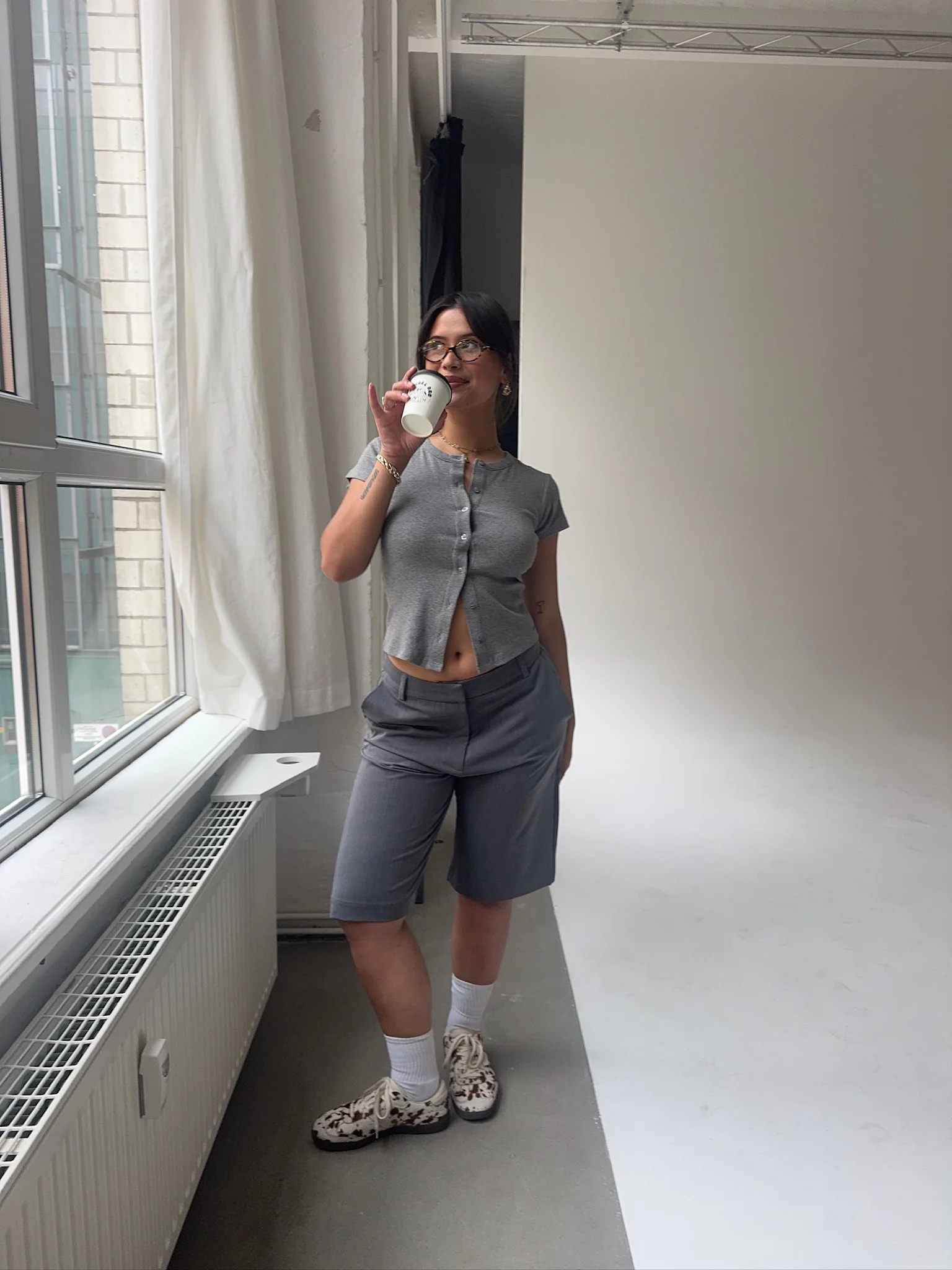 cropped suit pants grey - Image 10