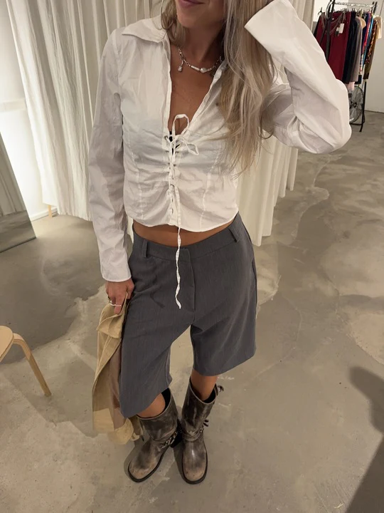cropped suit pants grey - Image 4