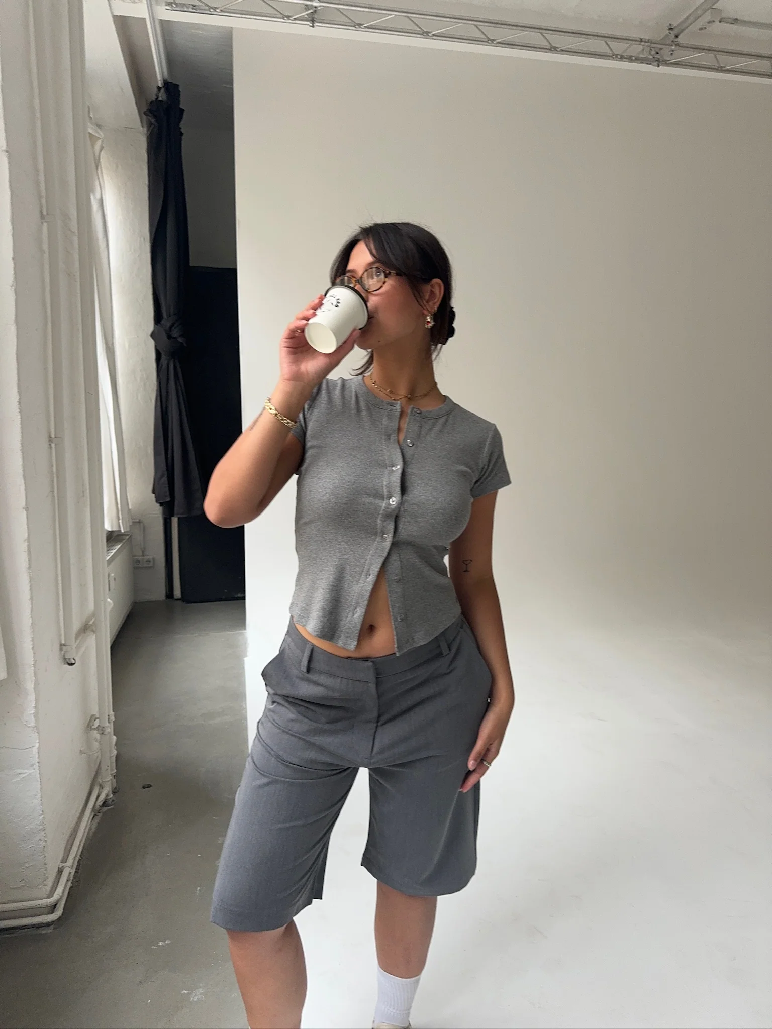 cropped suit pants grey - Image 5