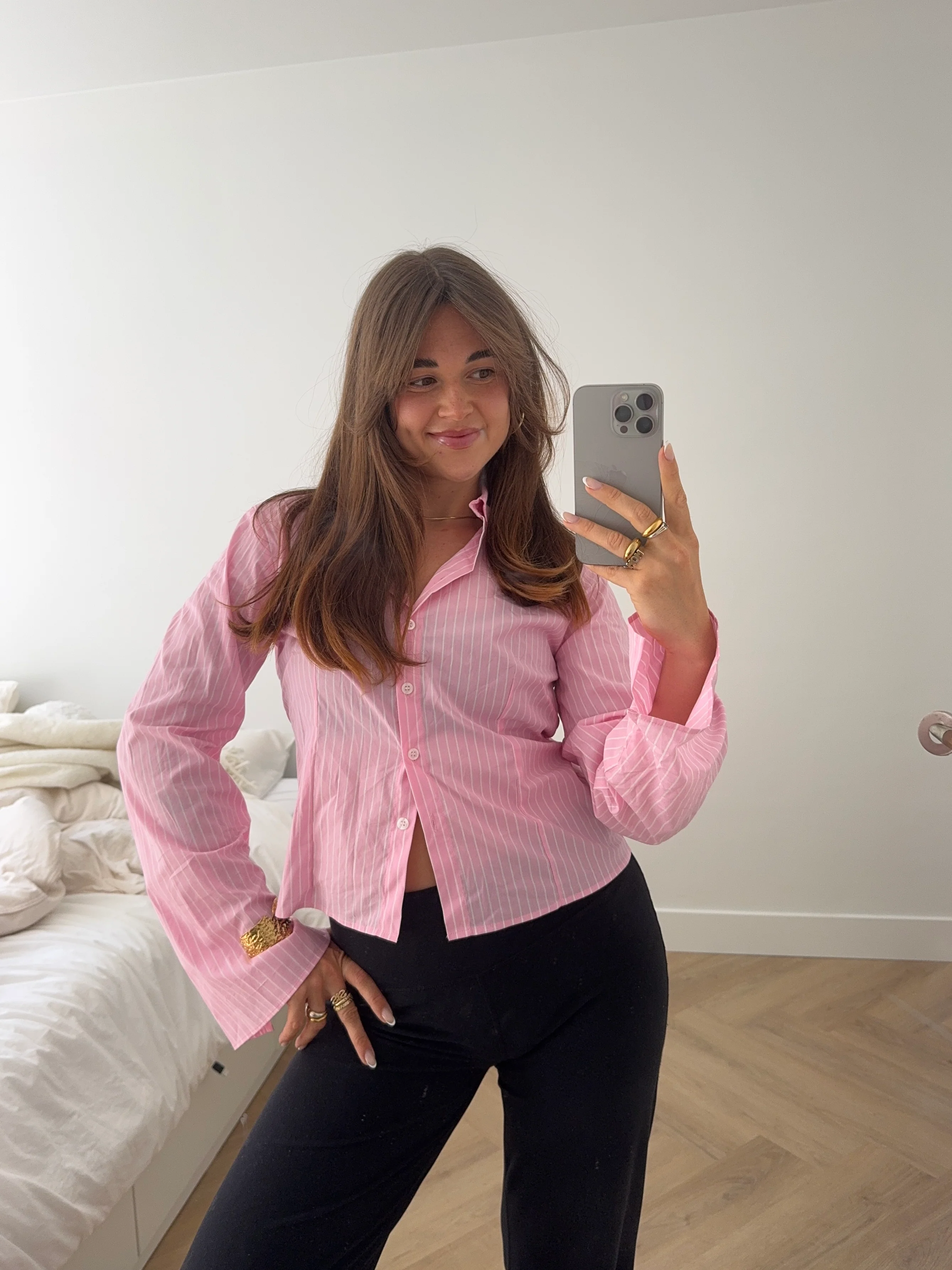 fitted blouse stripes - Image 5