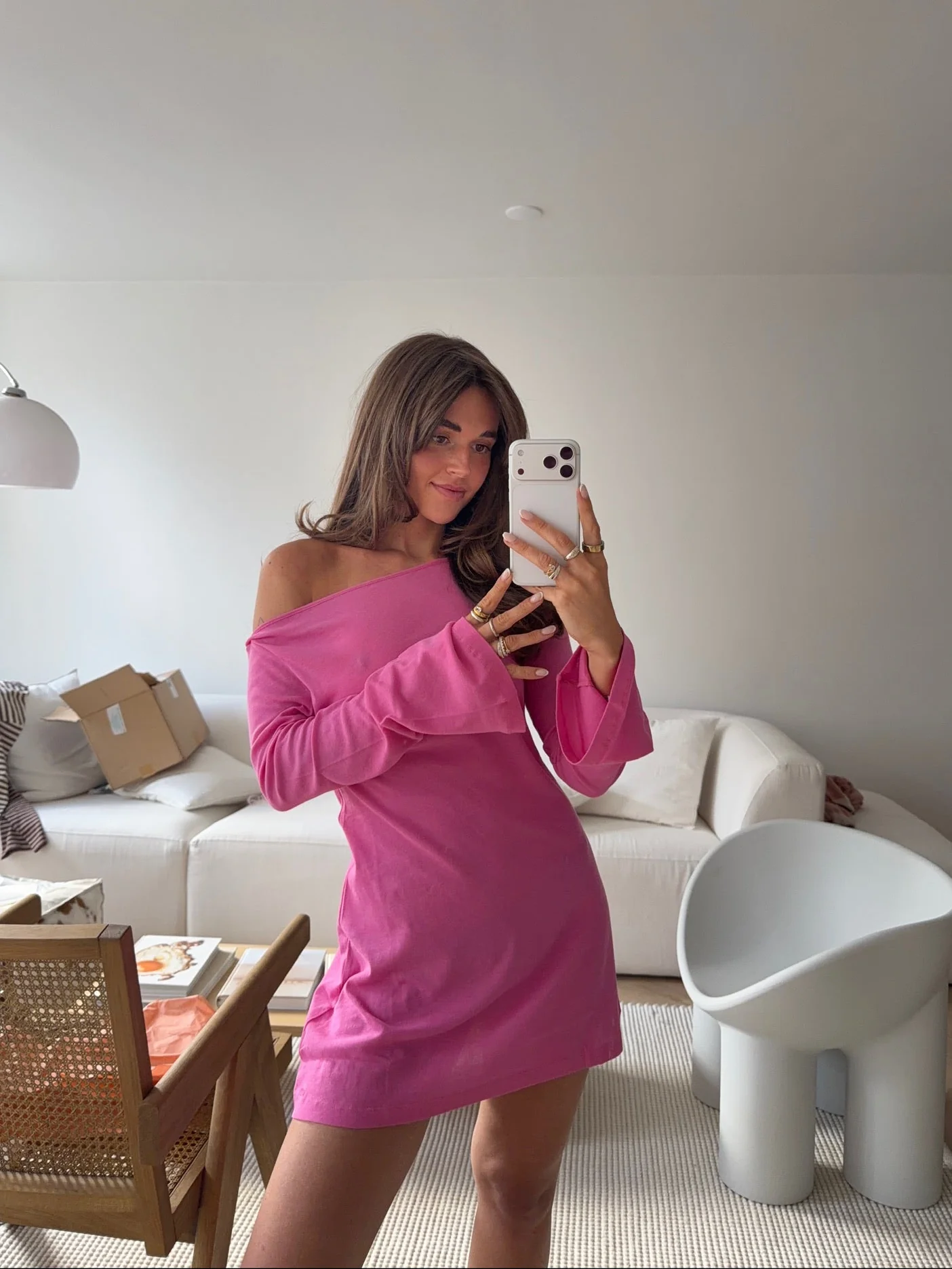 flared casual dress magenta - Image 11