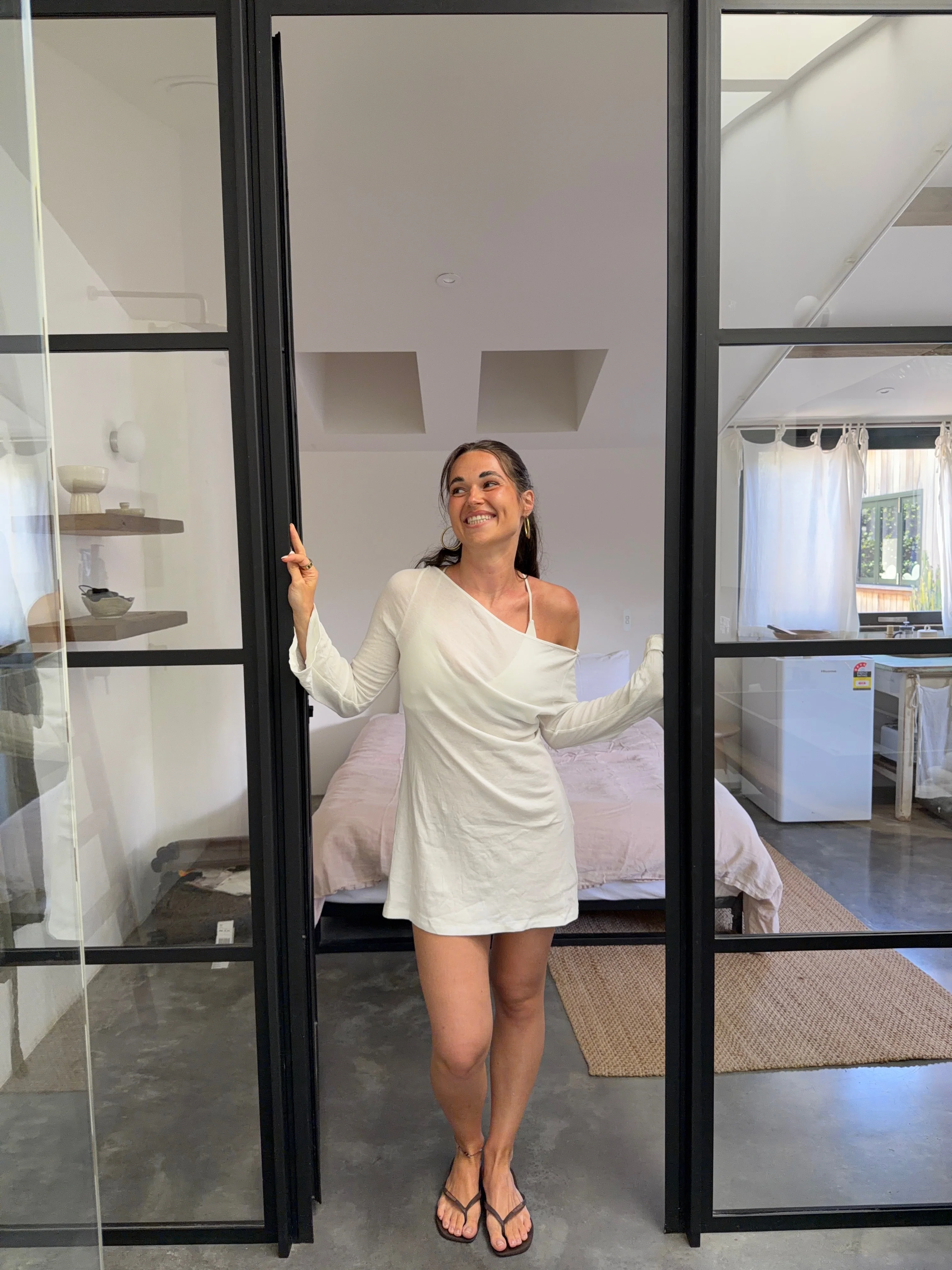 flared casual dress white - Image 6