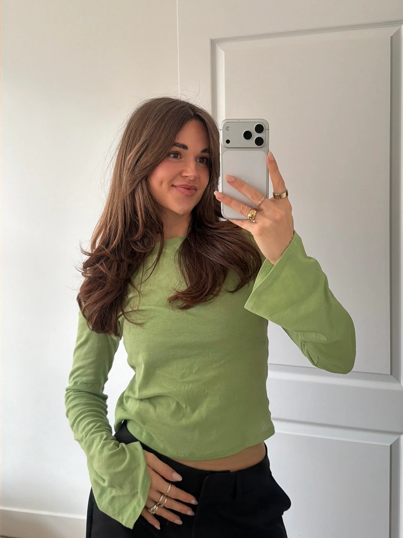 flared longsleeve green