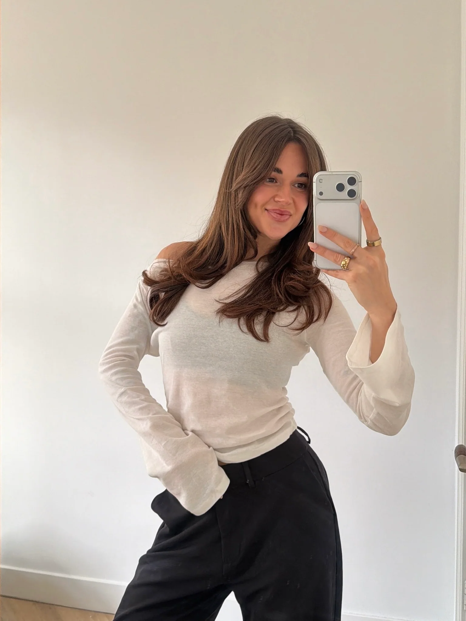 flared longsleeve offwhite