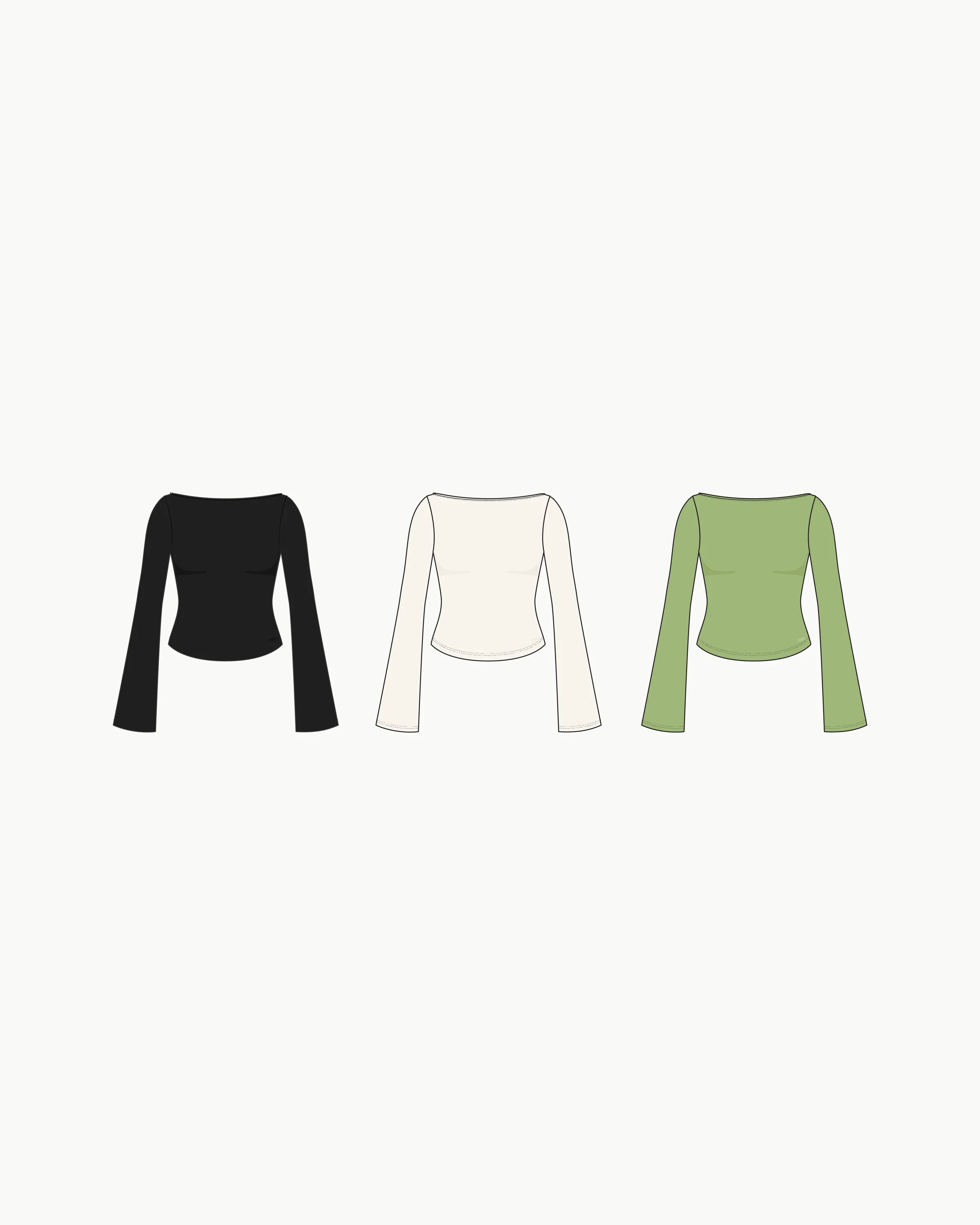 flared longsleeve trio
