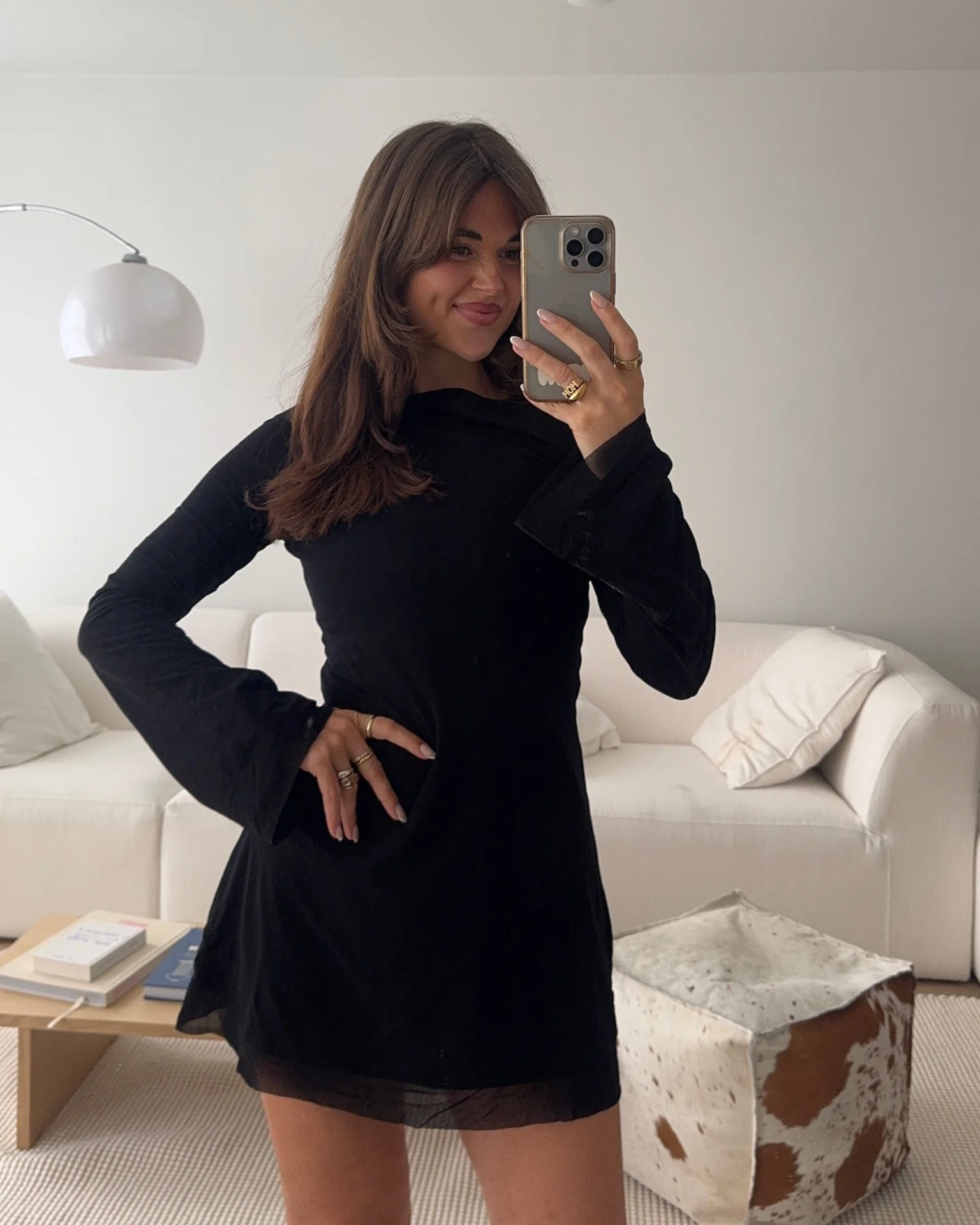 flared mini dress black
