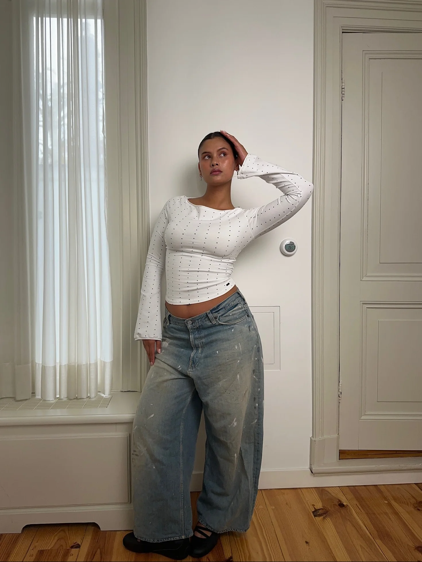 flared soft longsleeve tiny dots - Image 8