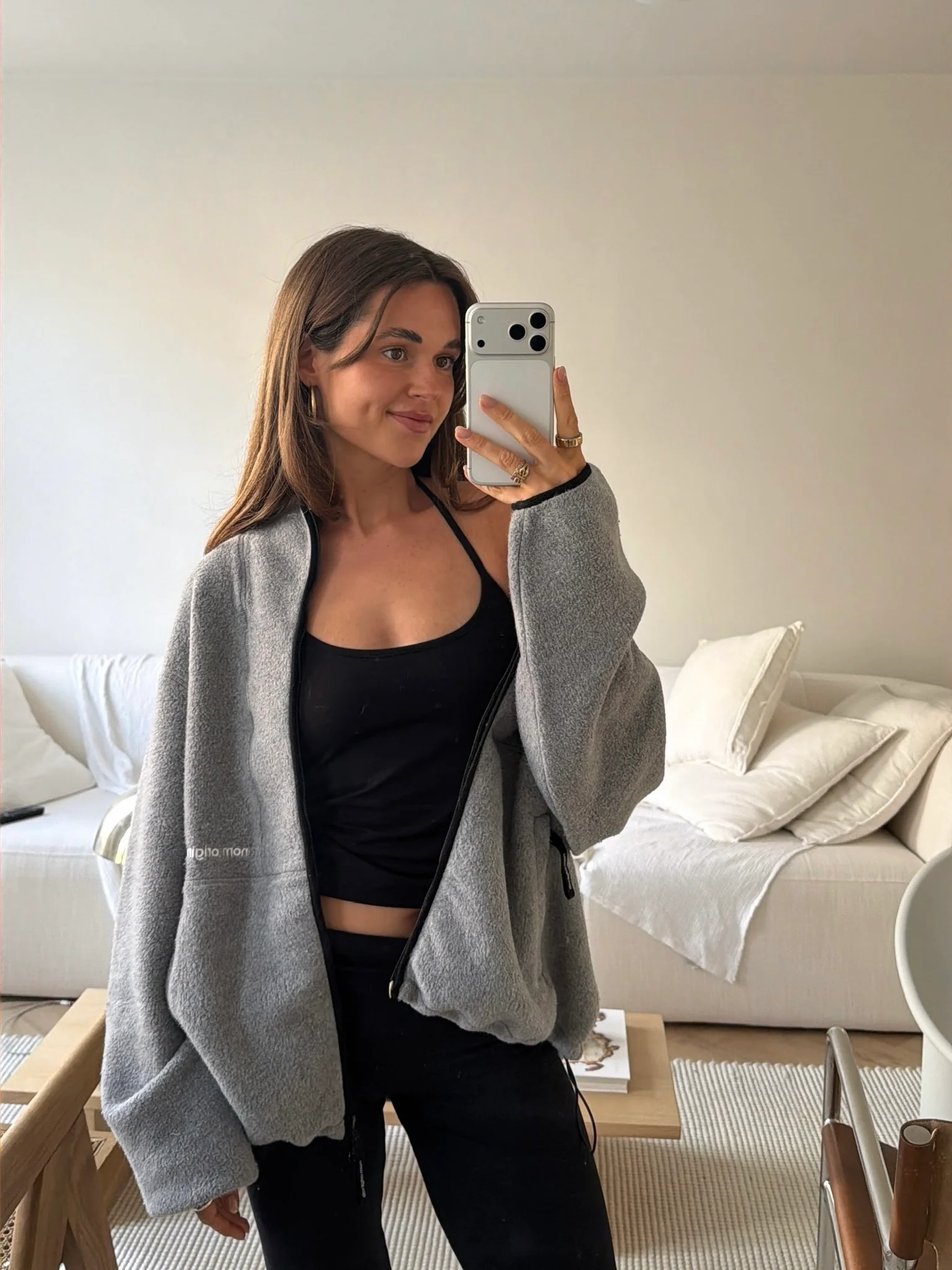fleece jacket grey melange - Image 11
