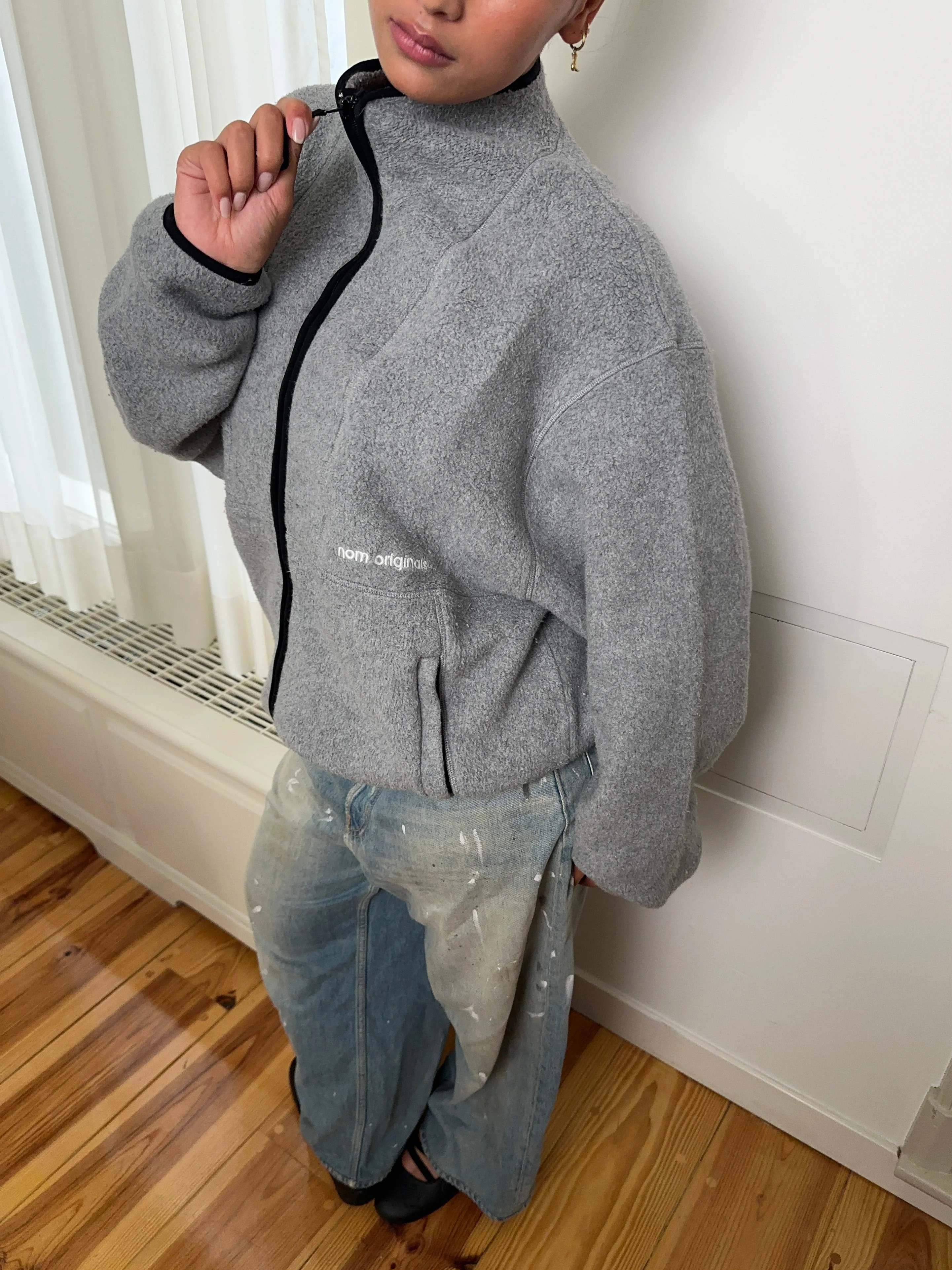fleece jacket grey melange - Image 12