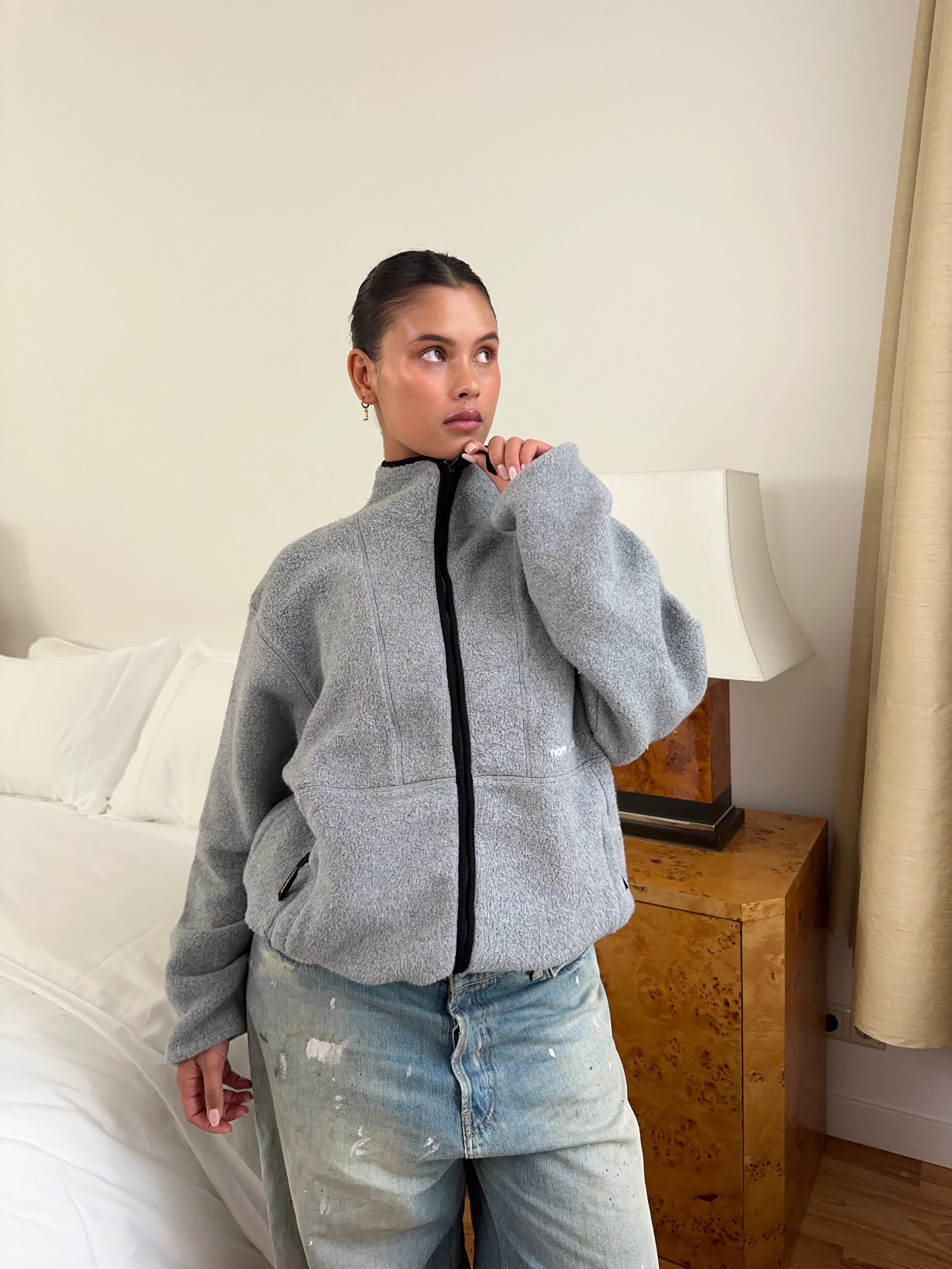 fleece jacket grey melange - Image 9