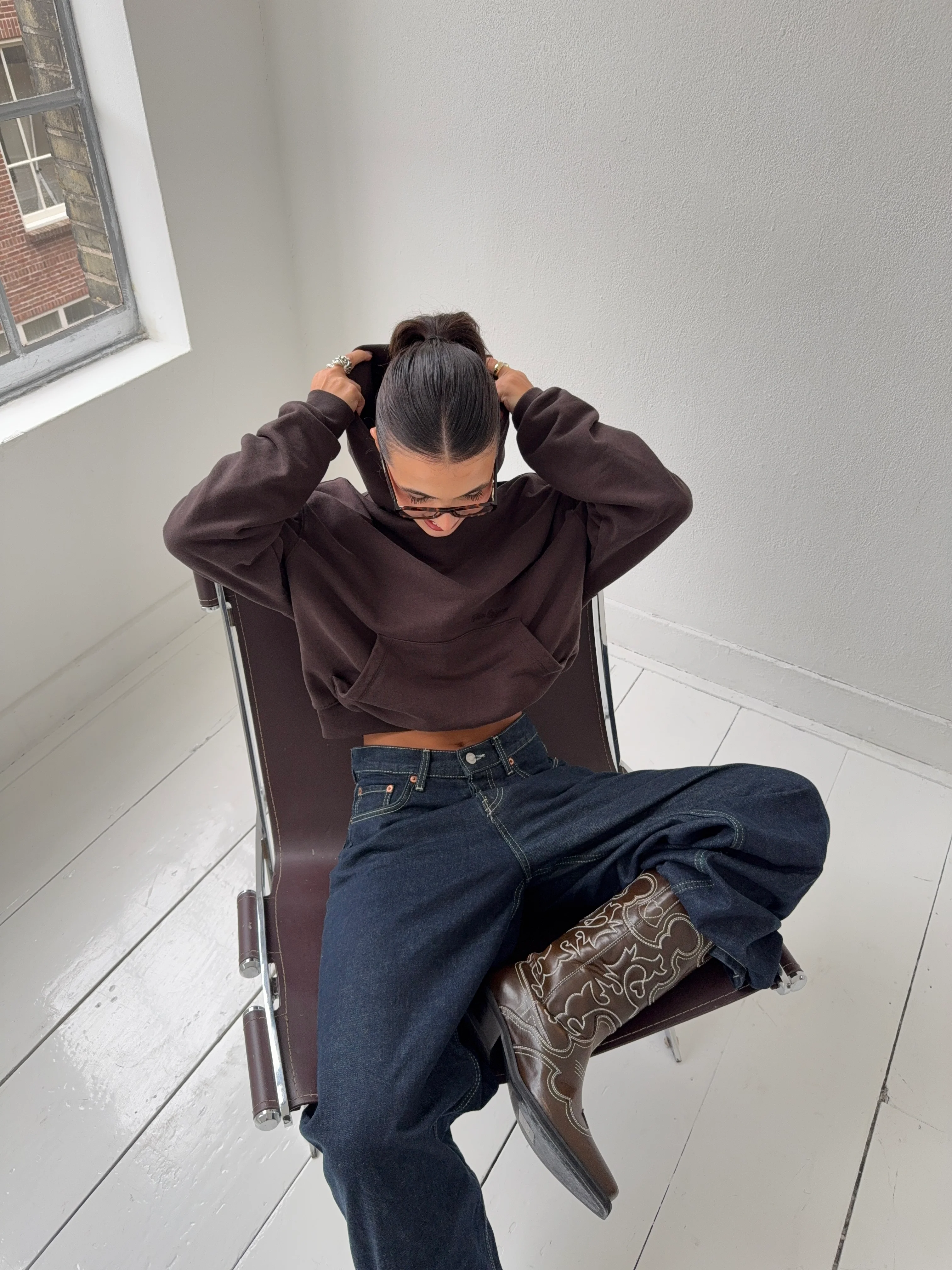 hoodie dark brown - Image 3