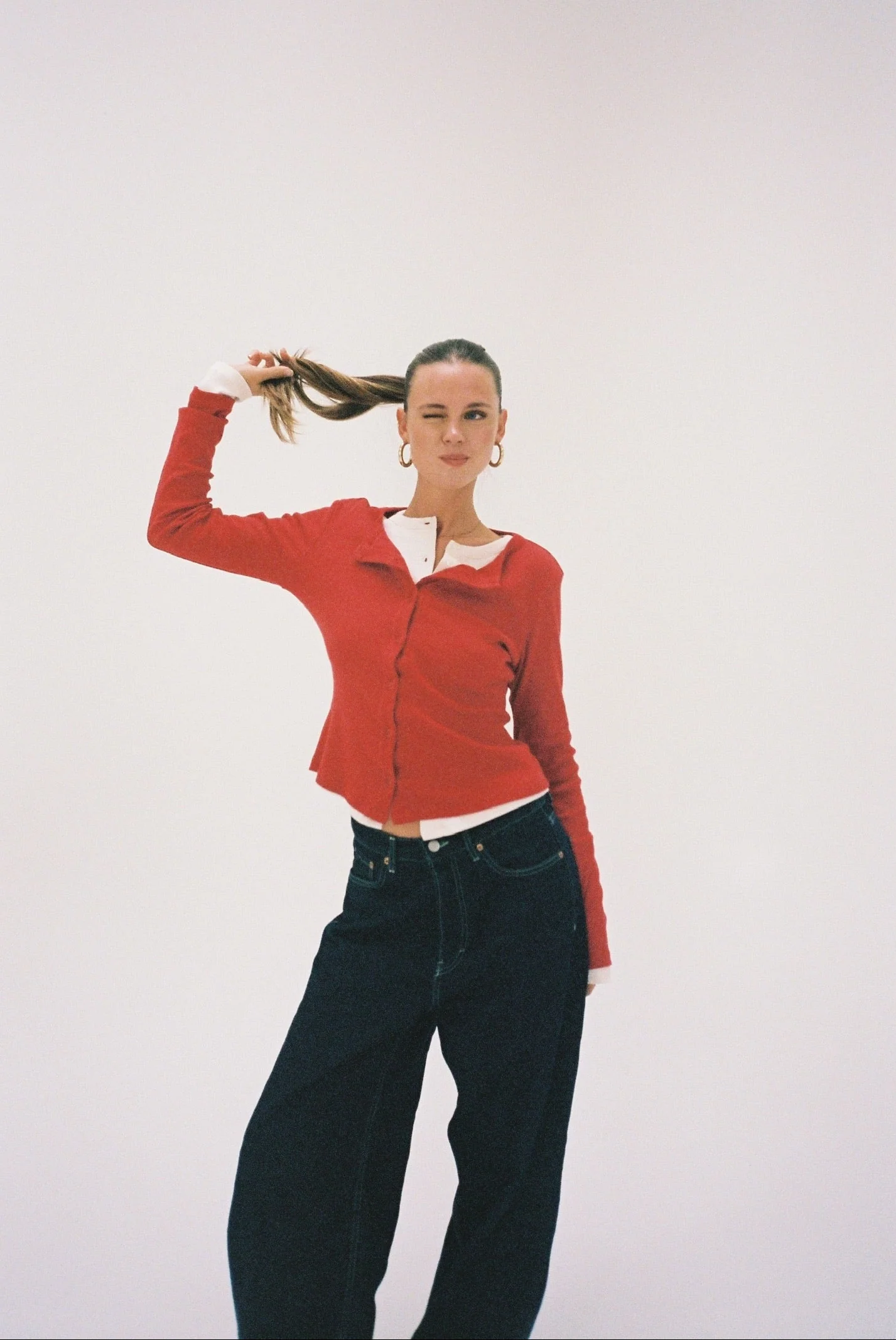 long sleeve cardigan chili red - Image 6