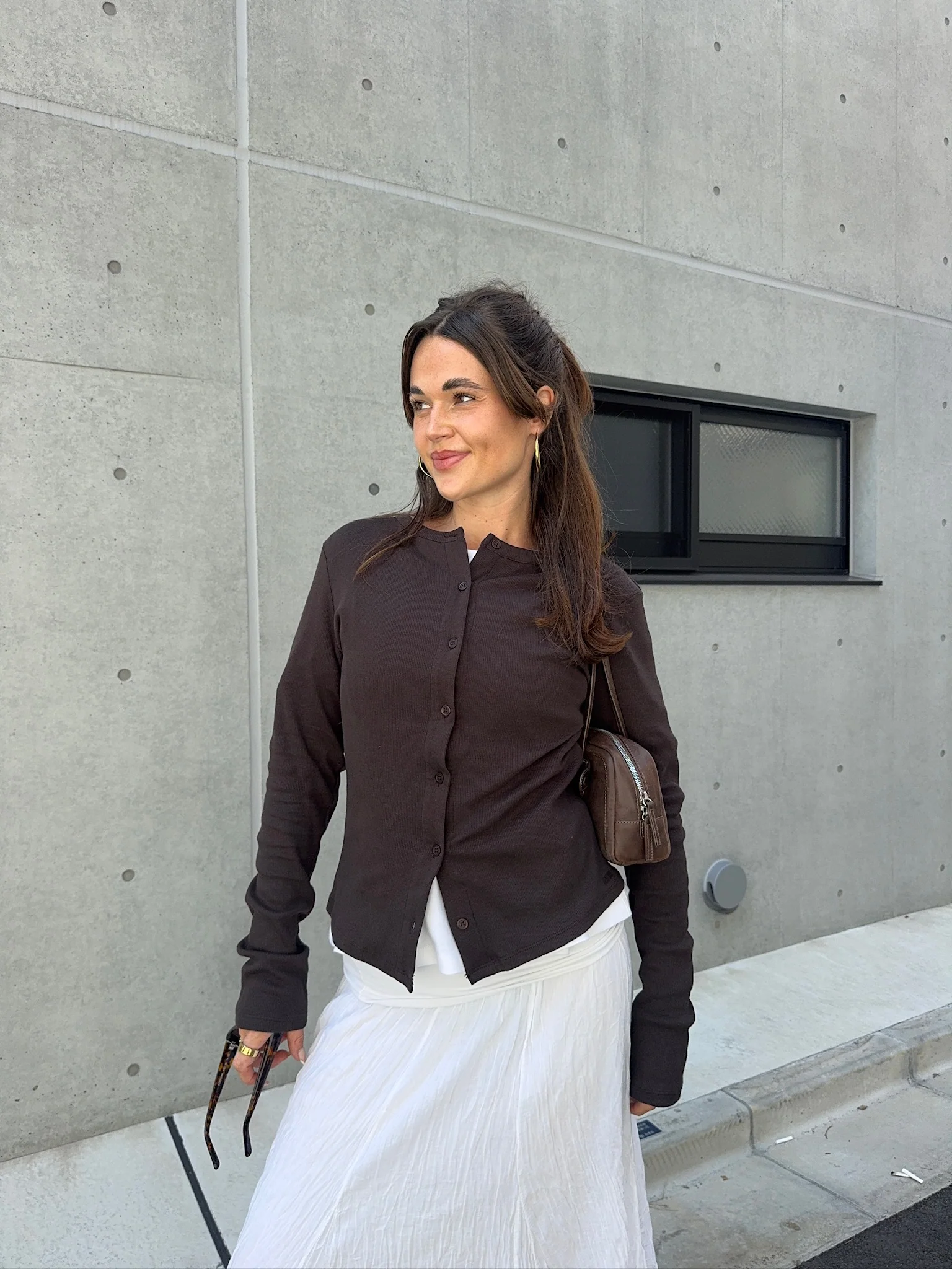 long sleeve cardigan chocolate - Image 8