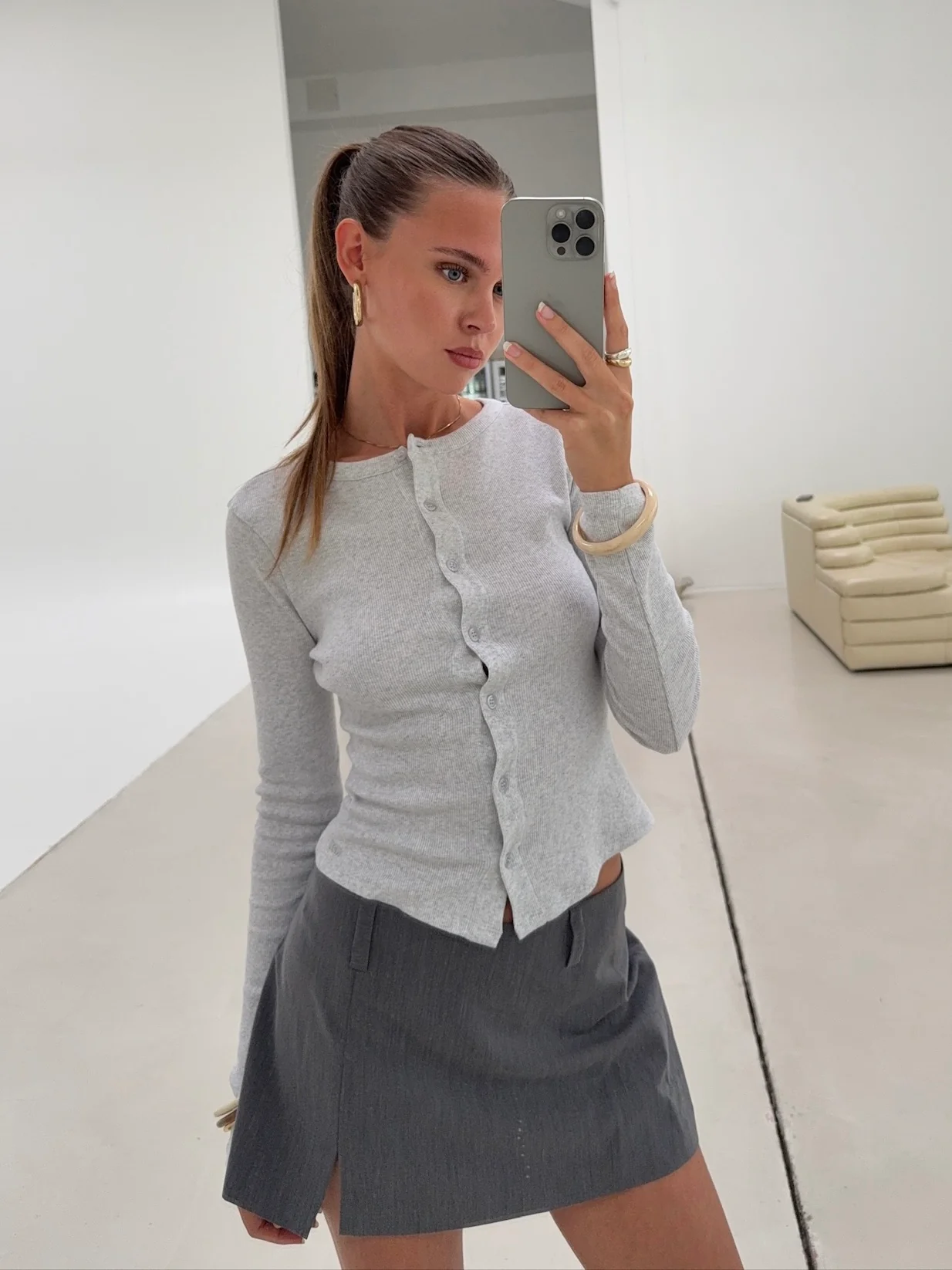 mini skirt grey - Image 3