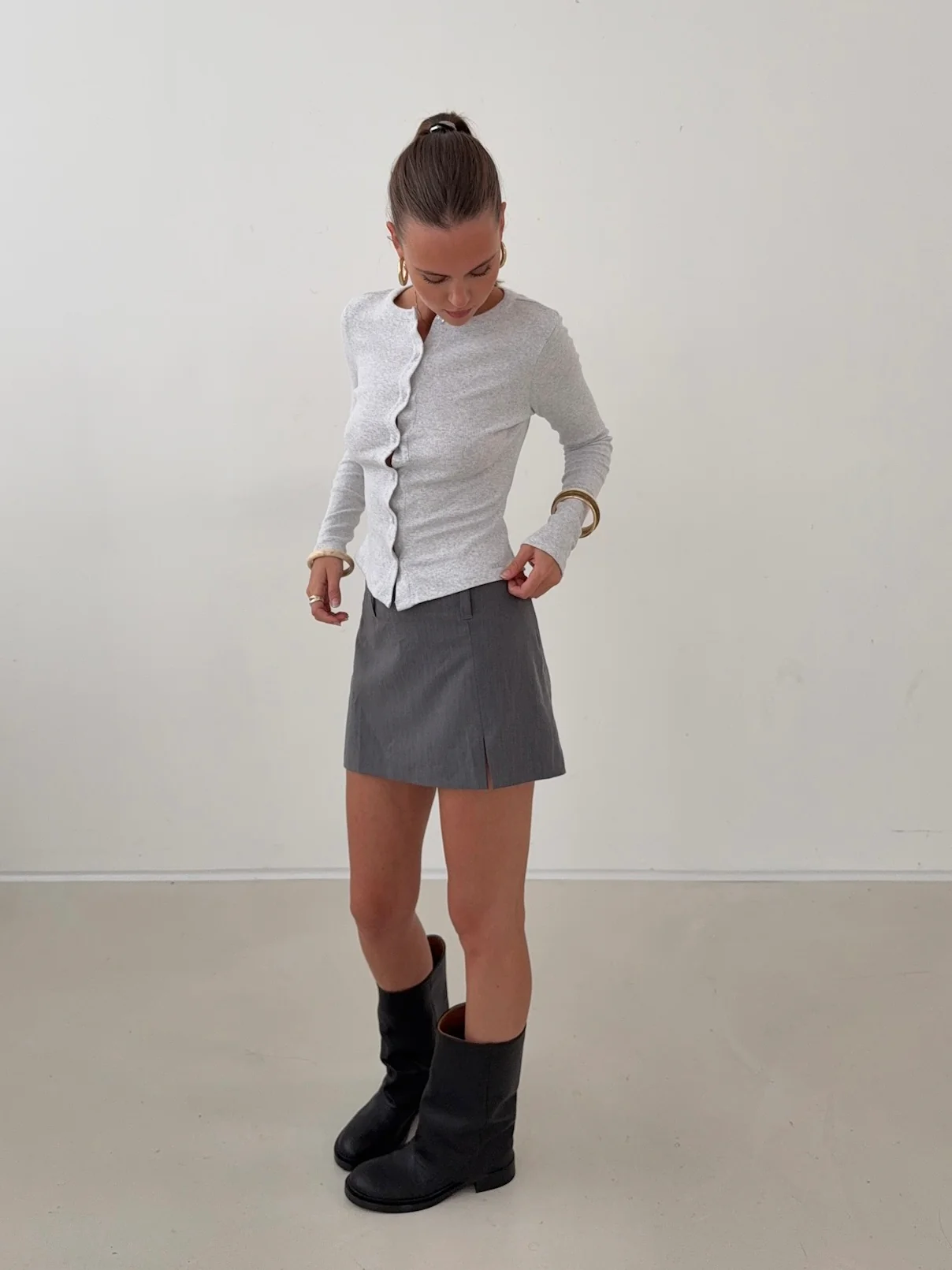 mini skirt grey