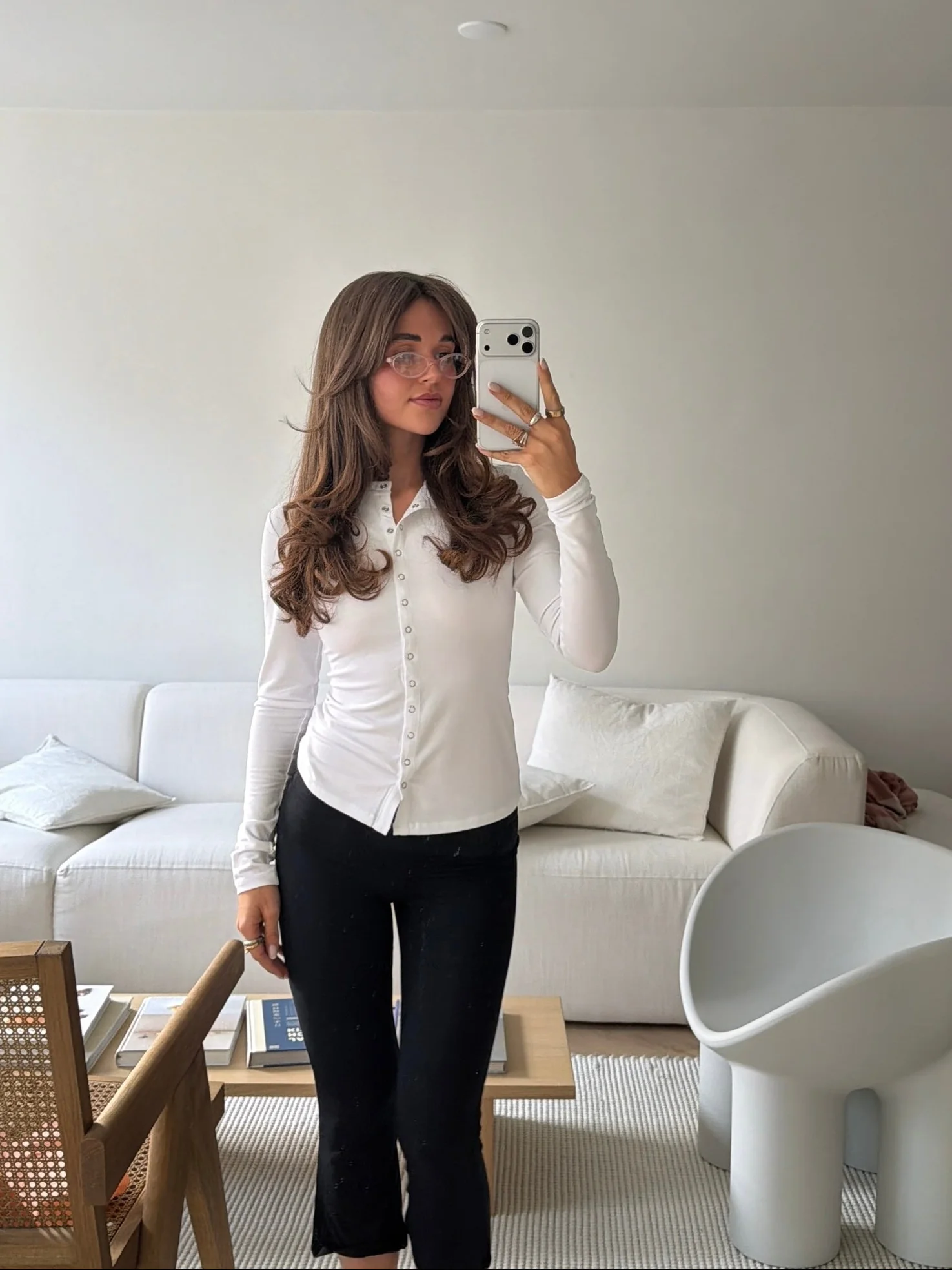 longsleeve snap top white - Image 2