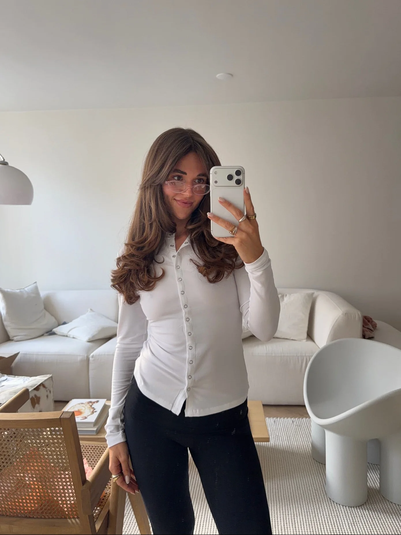 longsleeve snap top white - Image 6