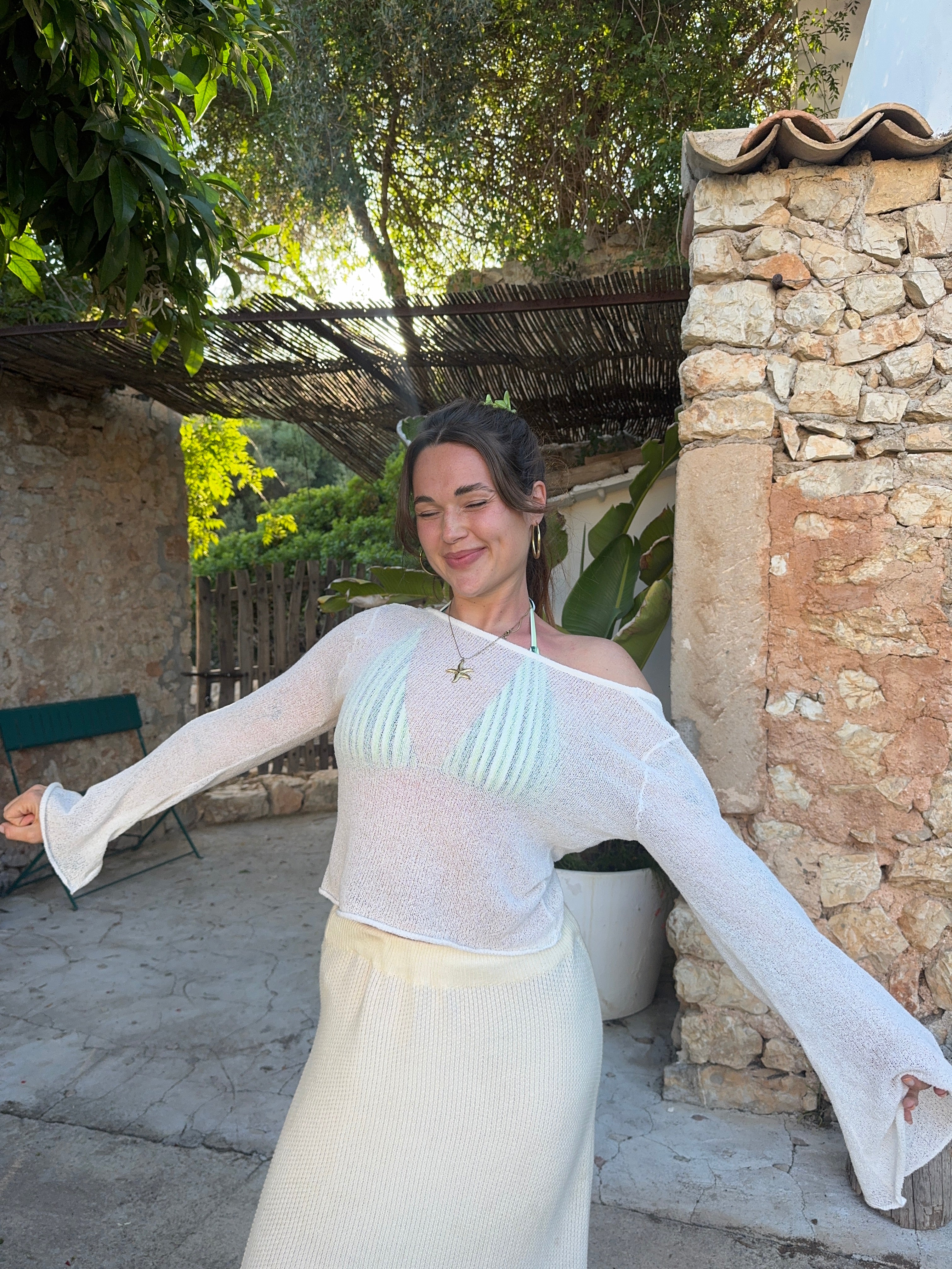 open back knit longsleeve creme - Image 6