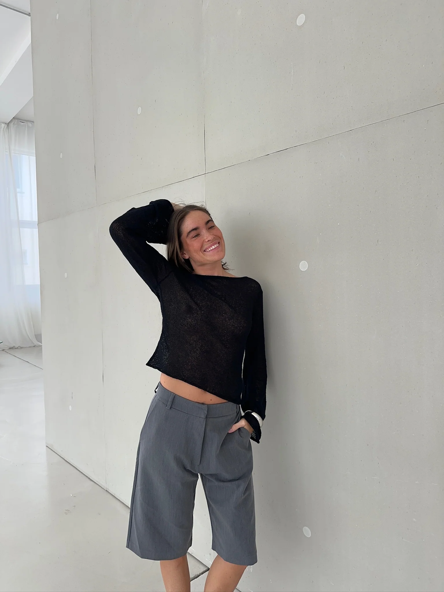 open back knit longsleeve black - Image 6