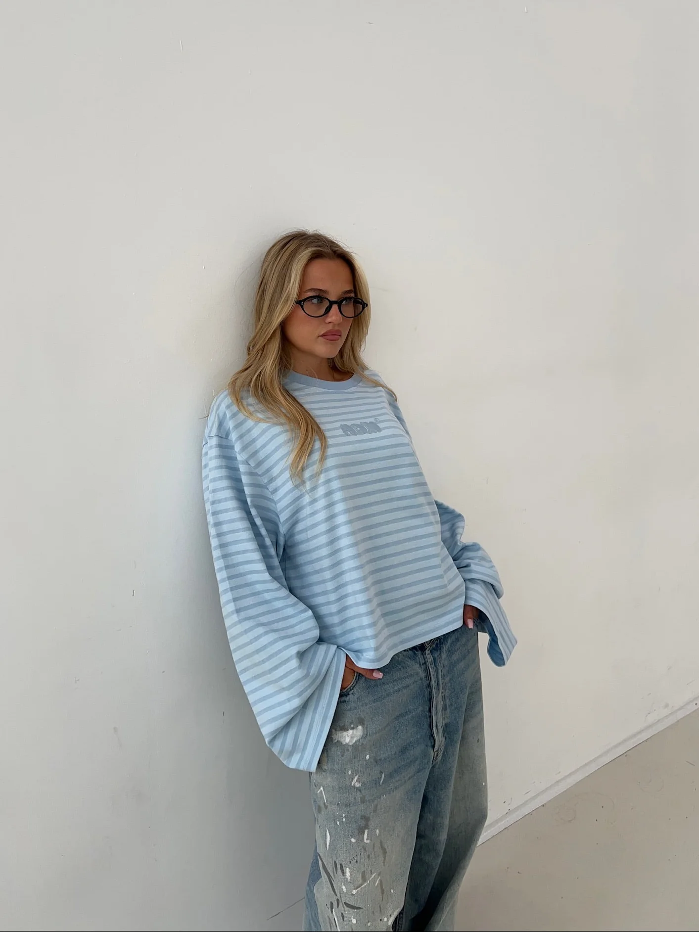 oversized longsleeve blue stripes - Image 9