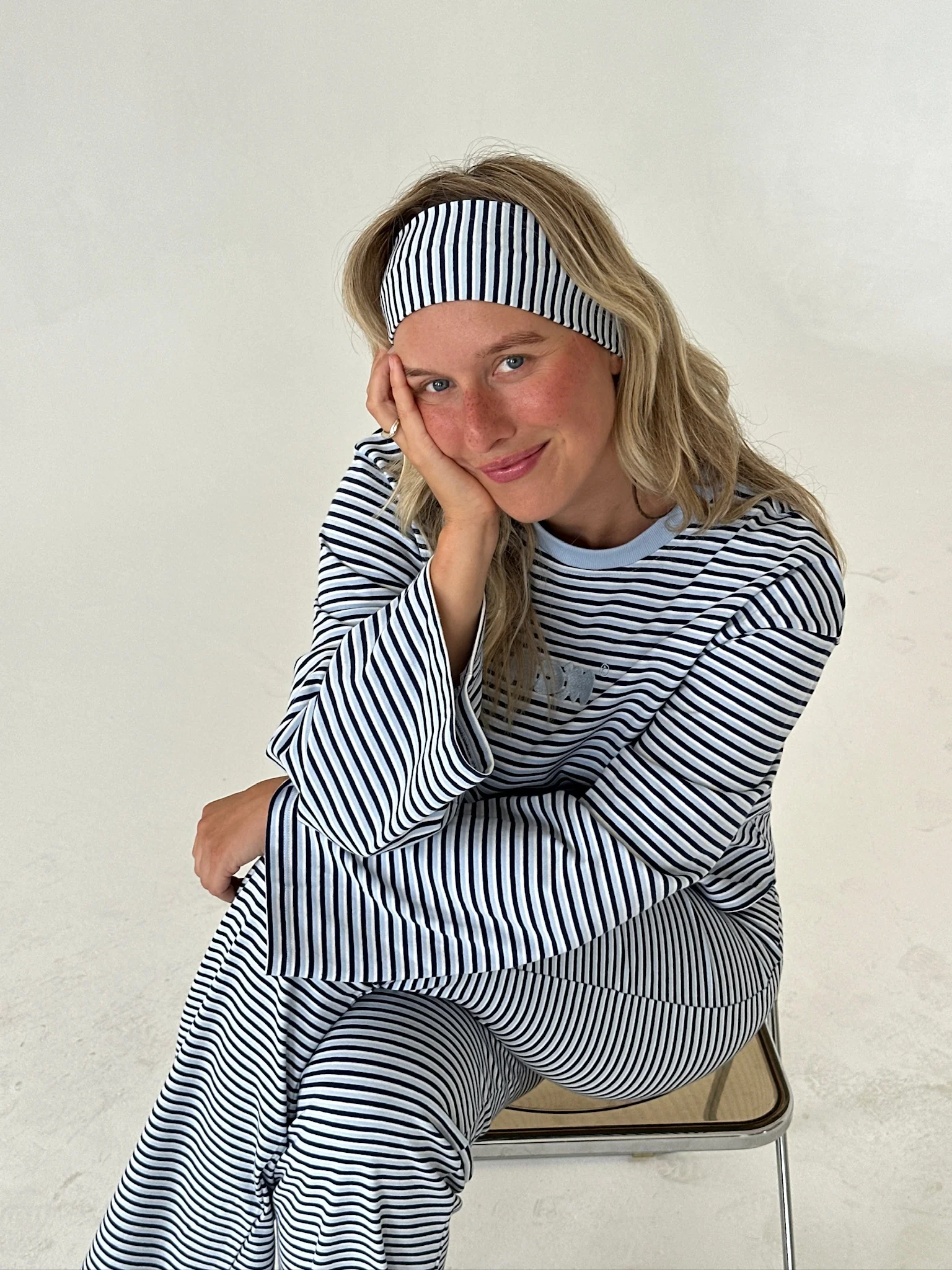x gesina - oversized longsleeve blue stripes - Image 11