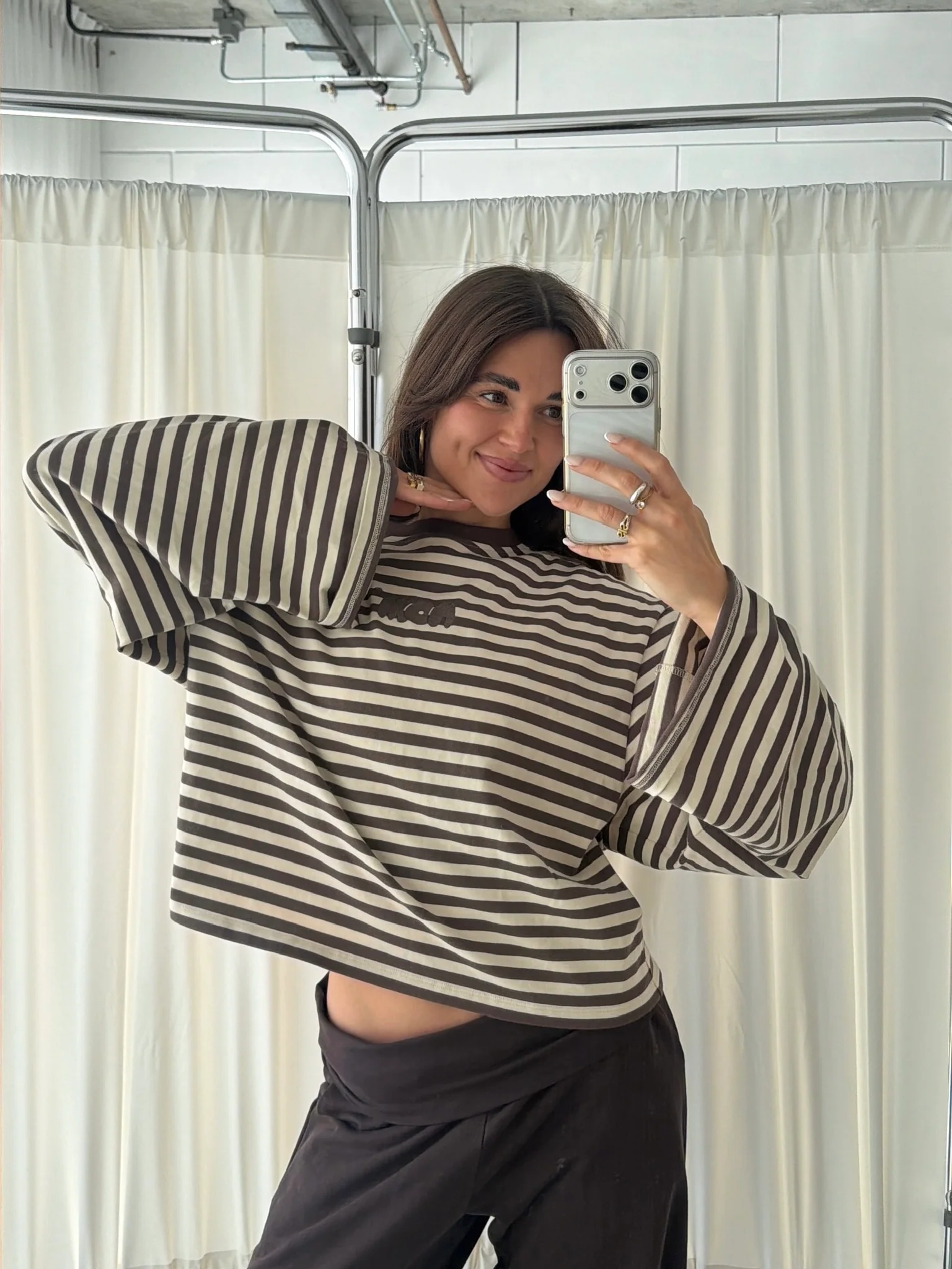 oversized longsleeve mocha stripes
