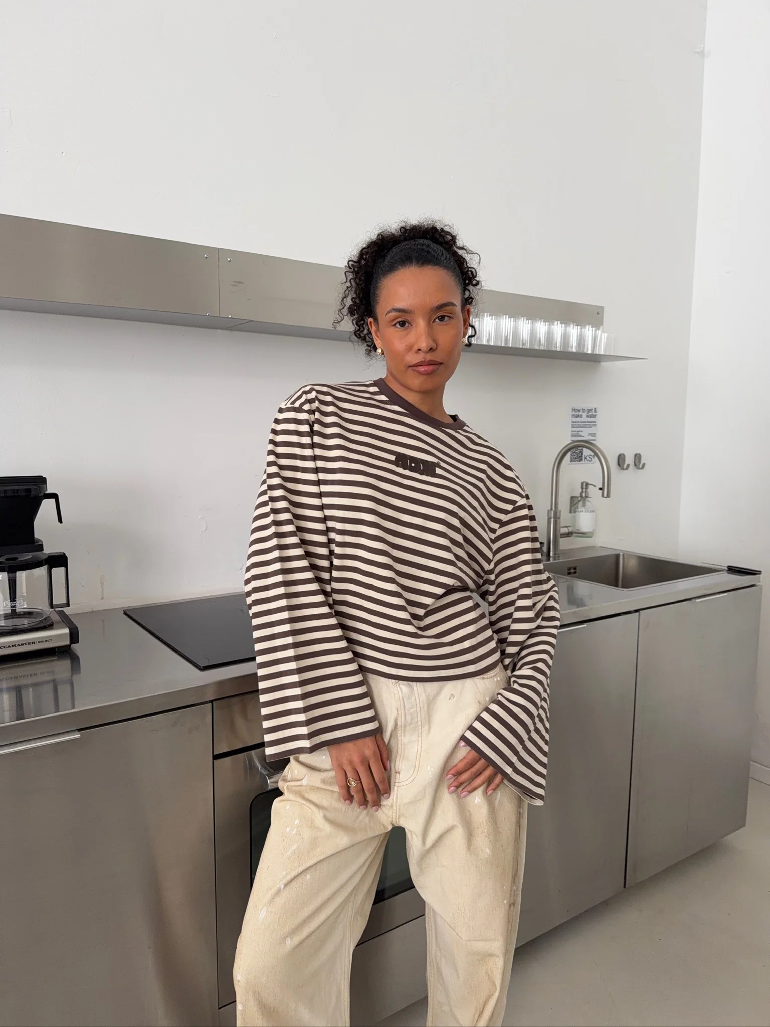 oversized longsleeve mocha stripes - Image 2