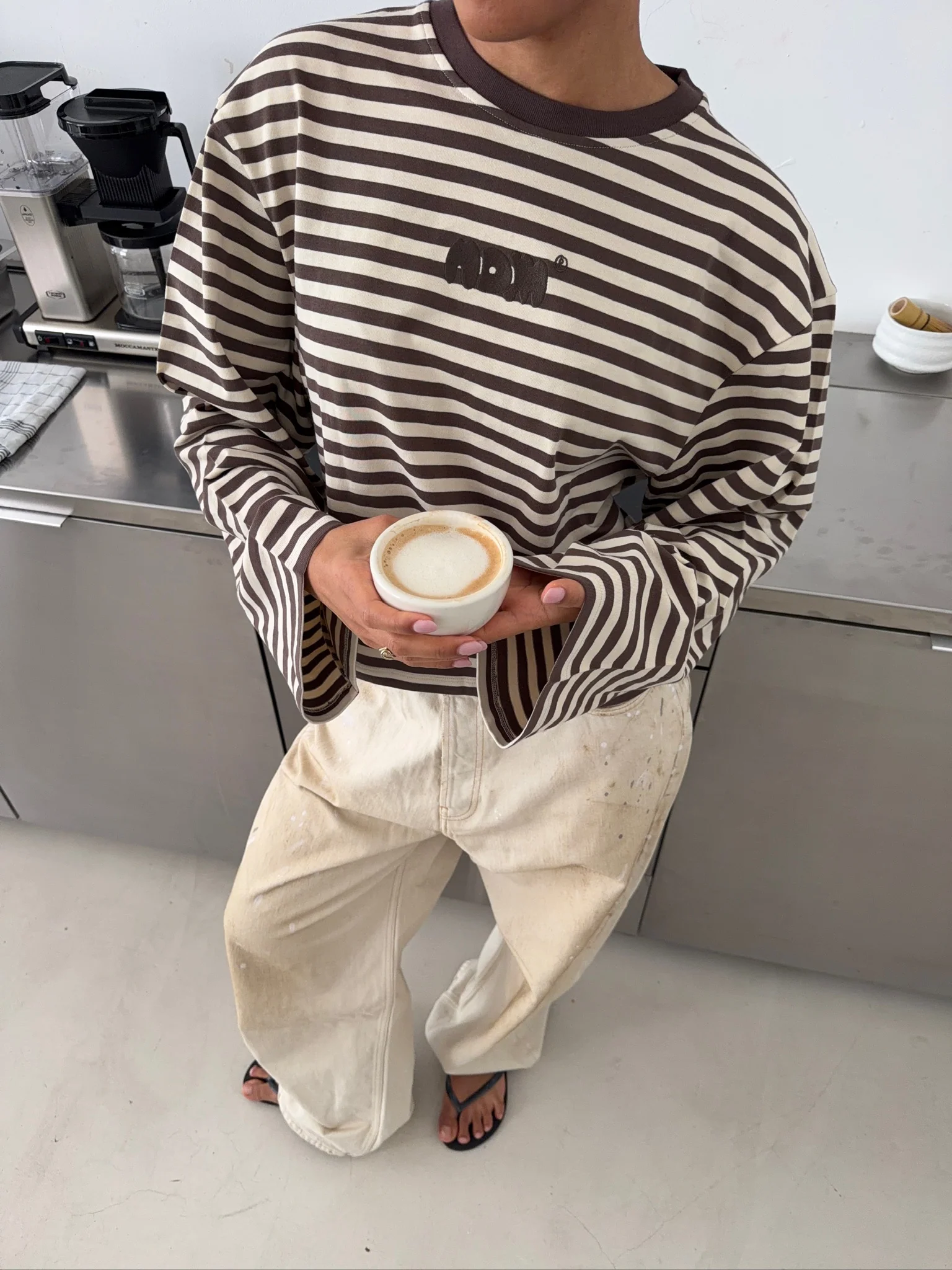 oversized longsleeve mocha stripes - Image 3